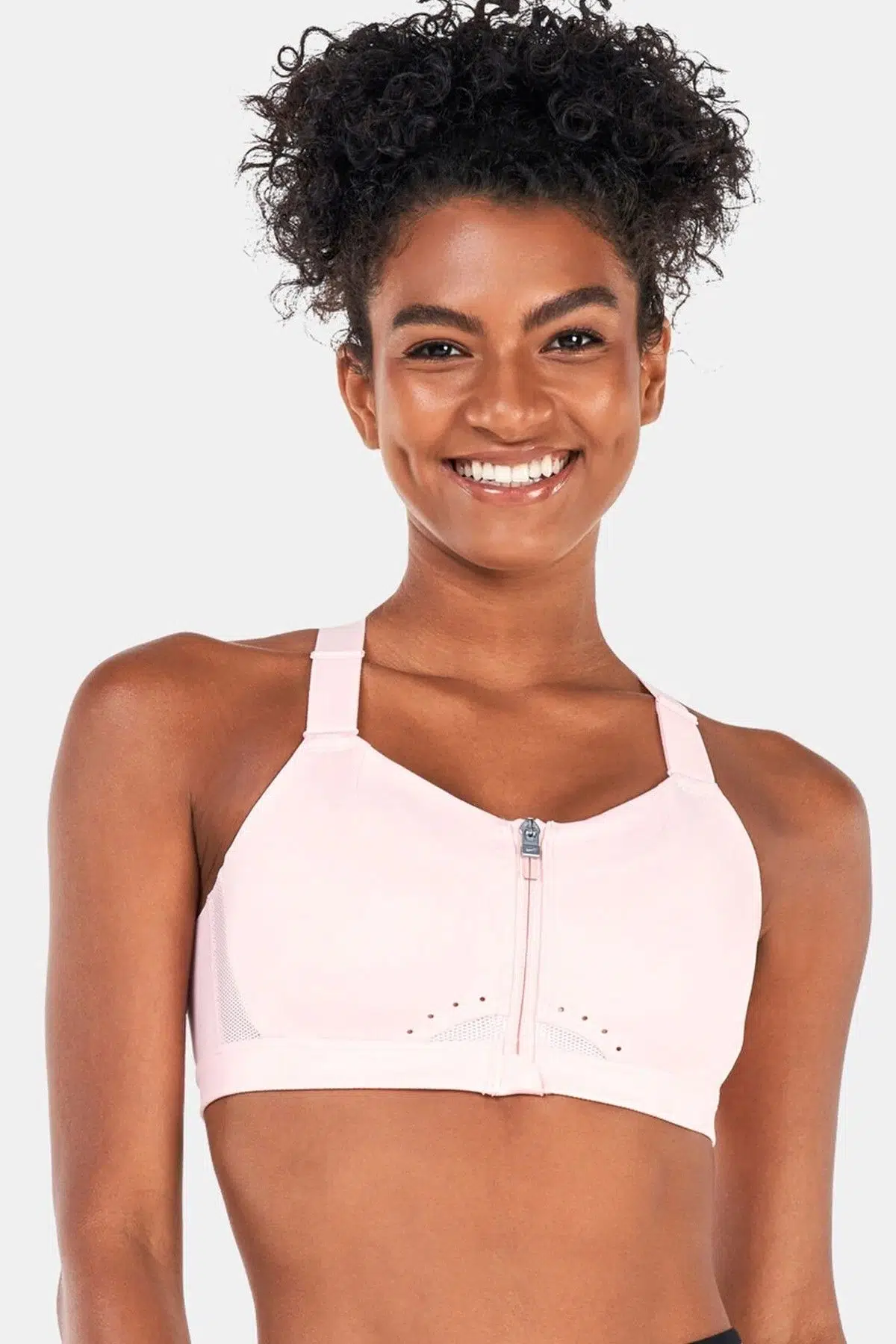 Nike Dri Fit Alpha High Support Padded Zip Front Sports Bra Kadın Fermuarlı Spor Bra Pembe