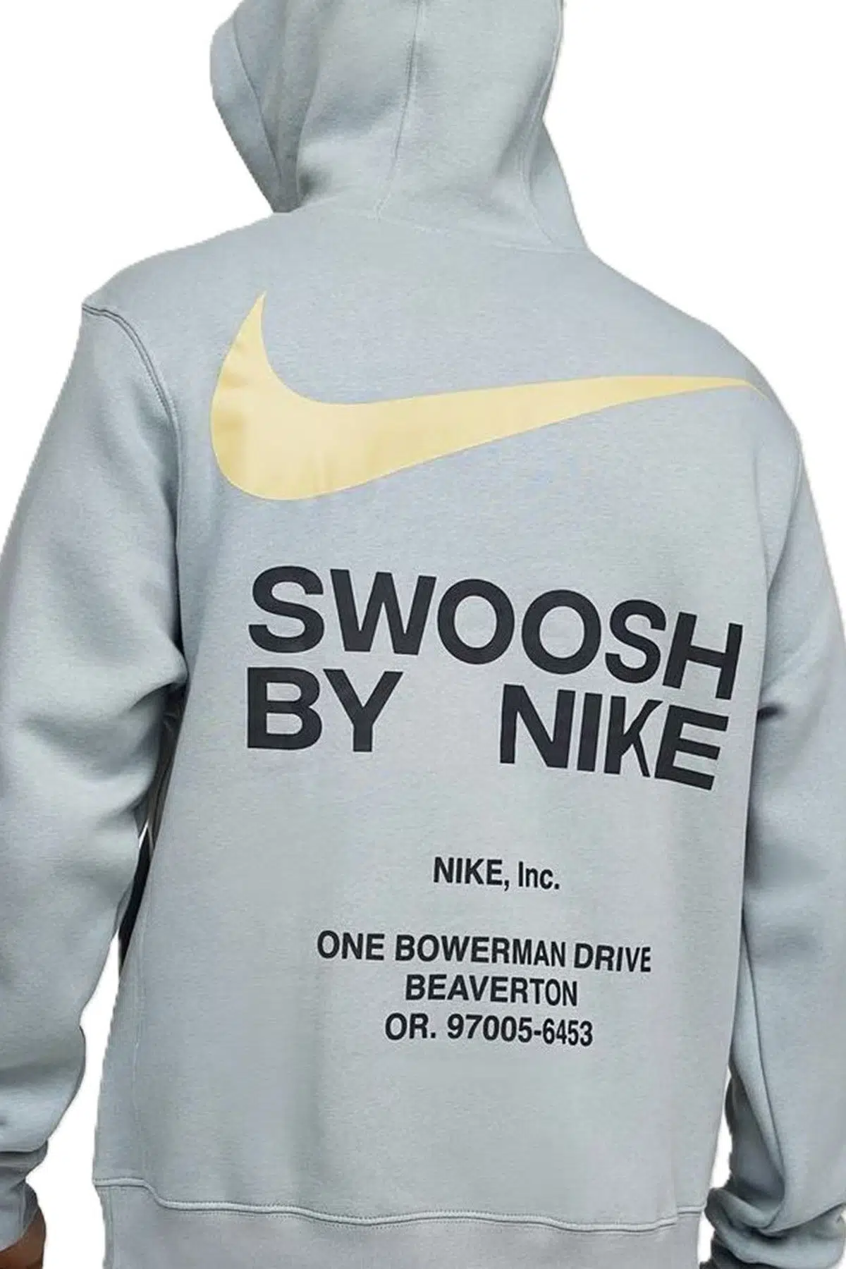 Nike Athletics Pullover Hoodie Grafik Baskılı Kapüşonlu Erkek Sweatshirt Gri