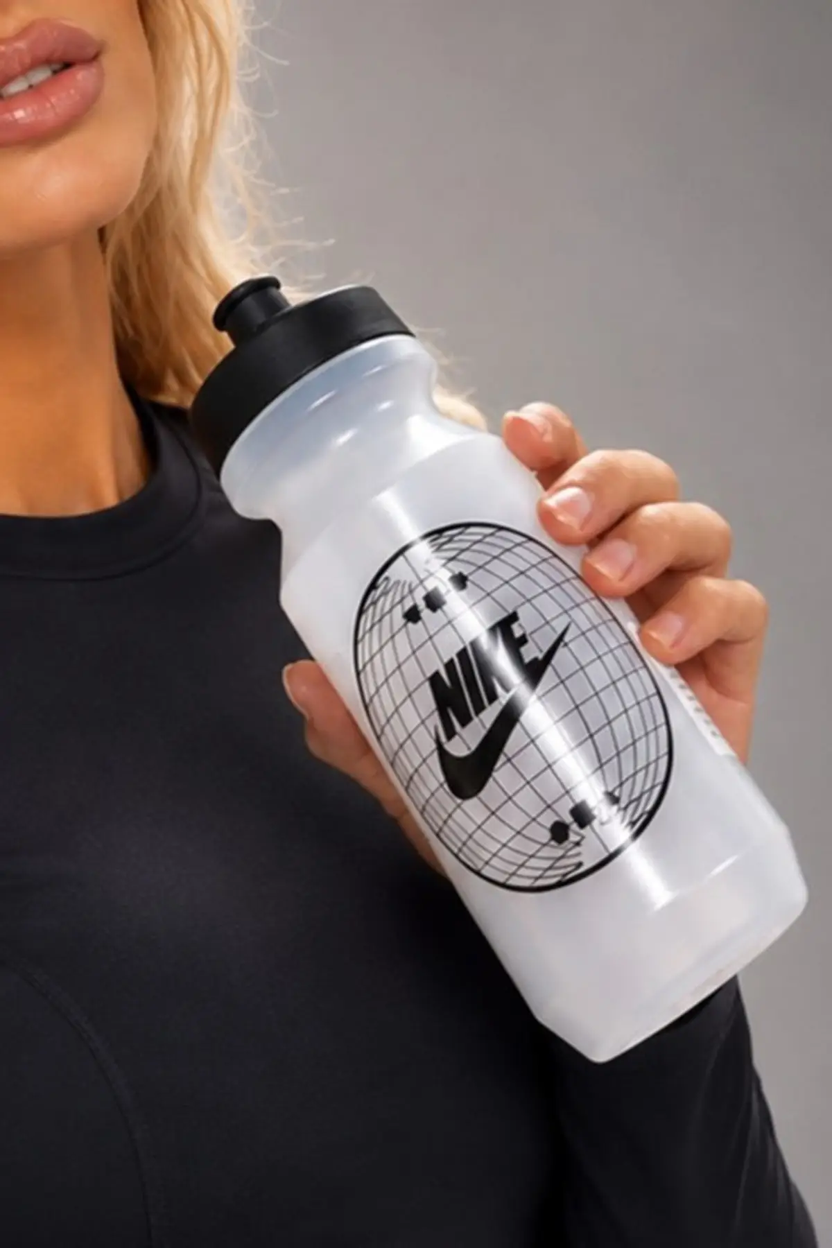 Nike Big Mouth Bottle 2.0 Unisex Grafik Su Şişesi 650ml 22oz Suluk Matara Beyaz/Siyah