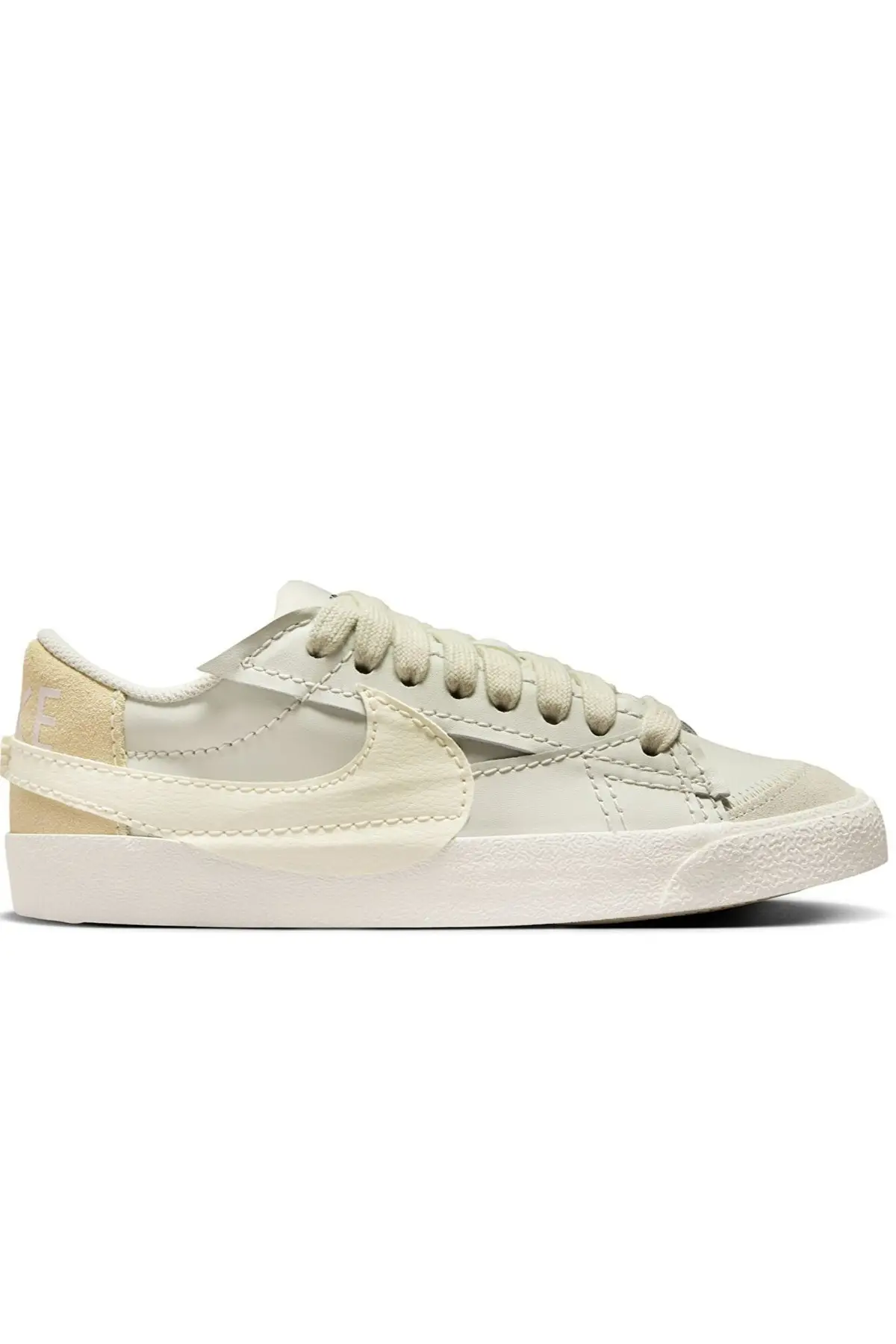 DQ1470-004 Nike Blazer Low '77 Jumbo Womens Leather Sneaker Hakiki Deri Günlük Spor Ayakkabı Krem