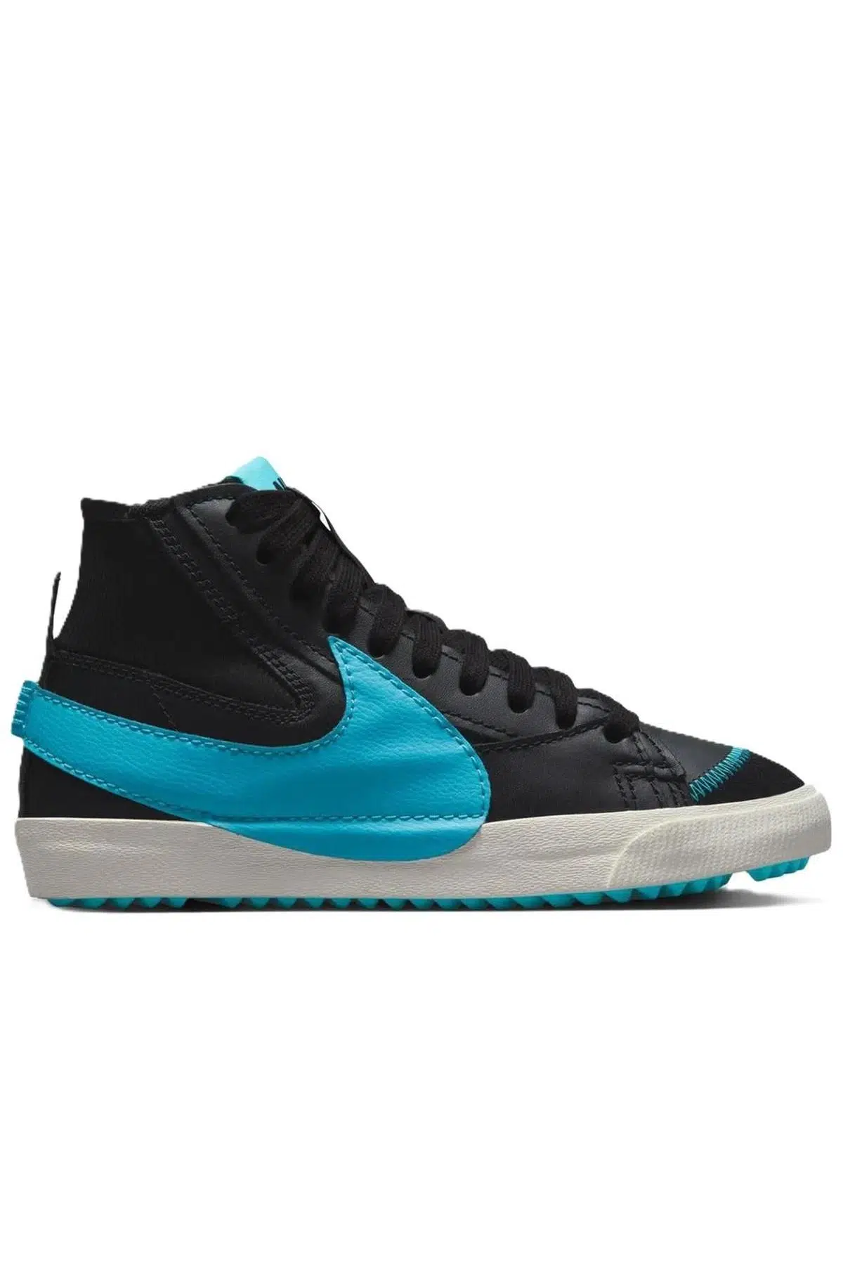 Nike Blazer Mid 77 Jumbo Leather Hakiki Deri Günlük Bilekli Spor Ayakkabı Siyah Mavi