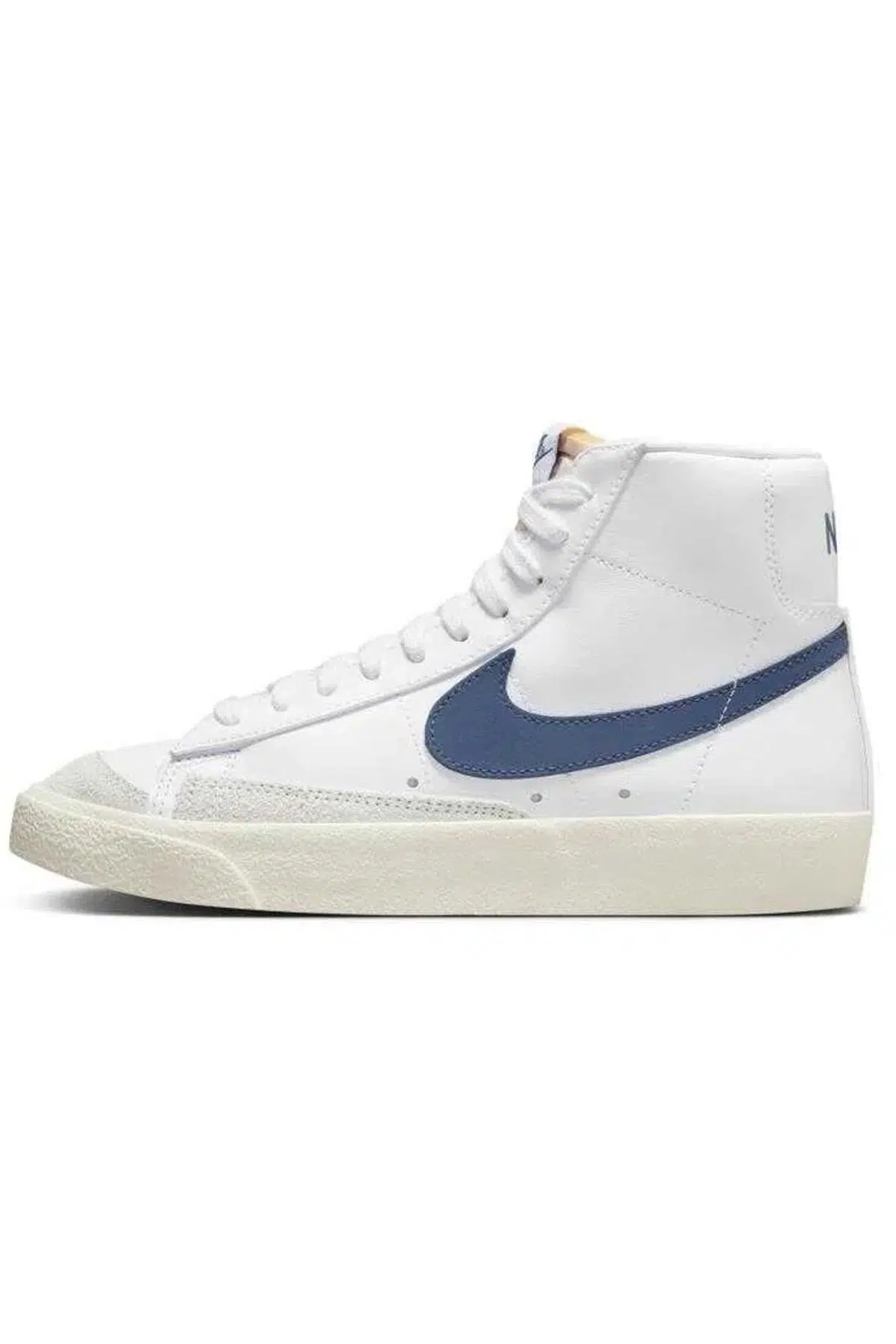 Nike Blazer Mıd 77 Vintage Leather Womens Sneaker Hakiki Deri Kadın Günlük Spor Ayakkabı Beyaz Lacivert