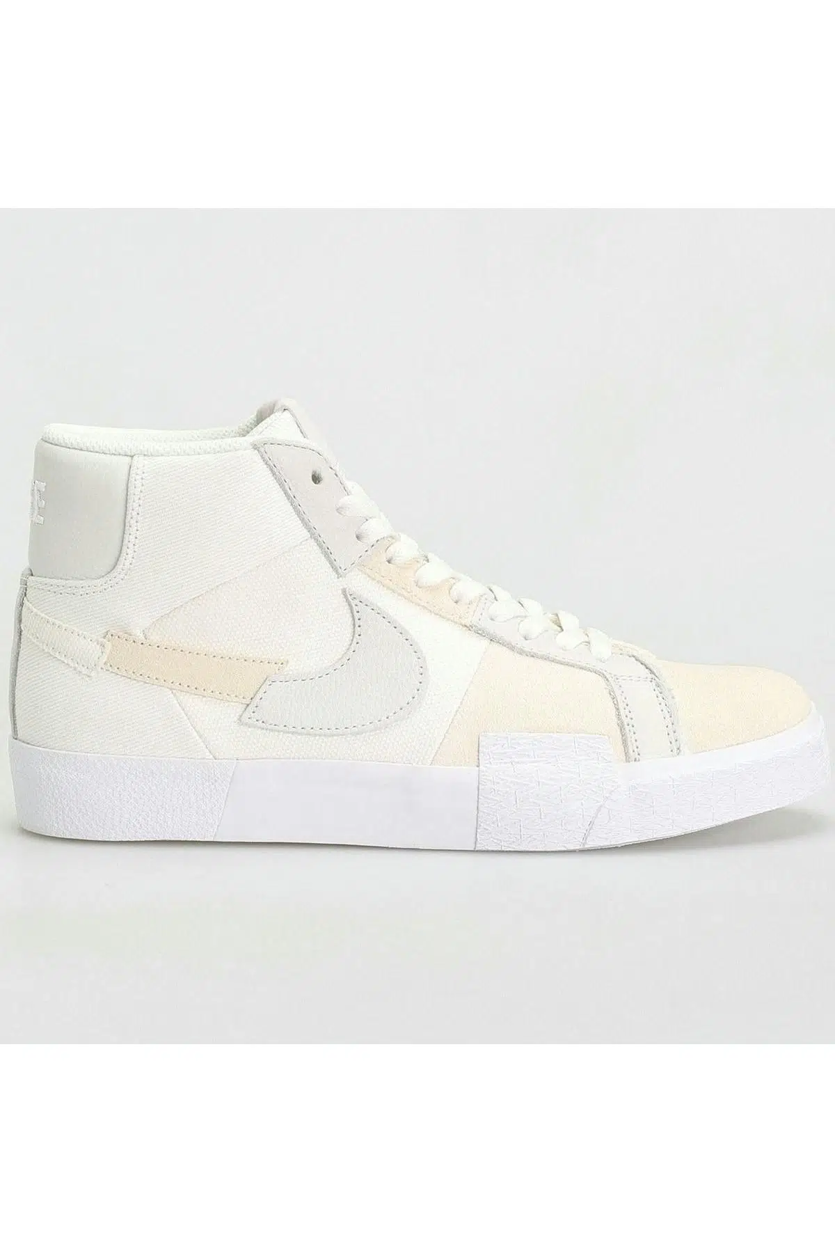 Nike SB Zoom Blazer Mid Premium Leather Sneaker Hakiki Deri Tekstil Bilekli Spor Ayakkabı Beyaz Krem