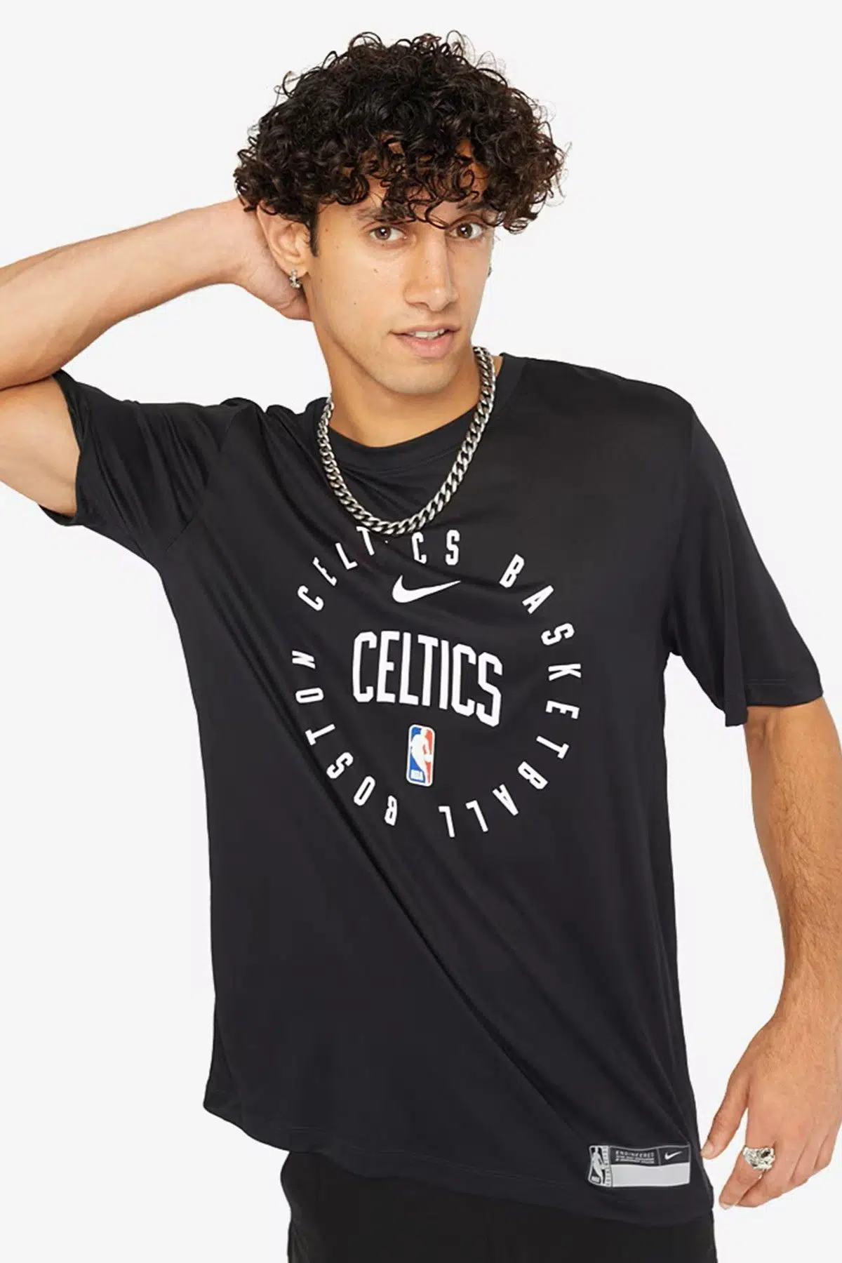 Nike Boston Celtics Legend Practice Tee SS Crew Black Logolu Unisex Günlük Tişört Siyah