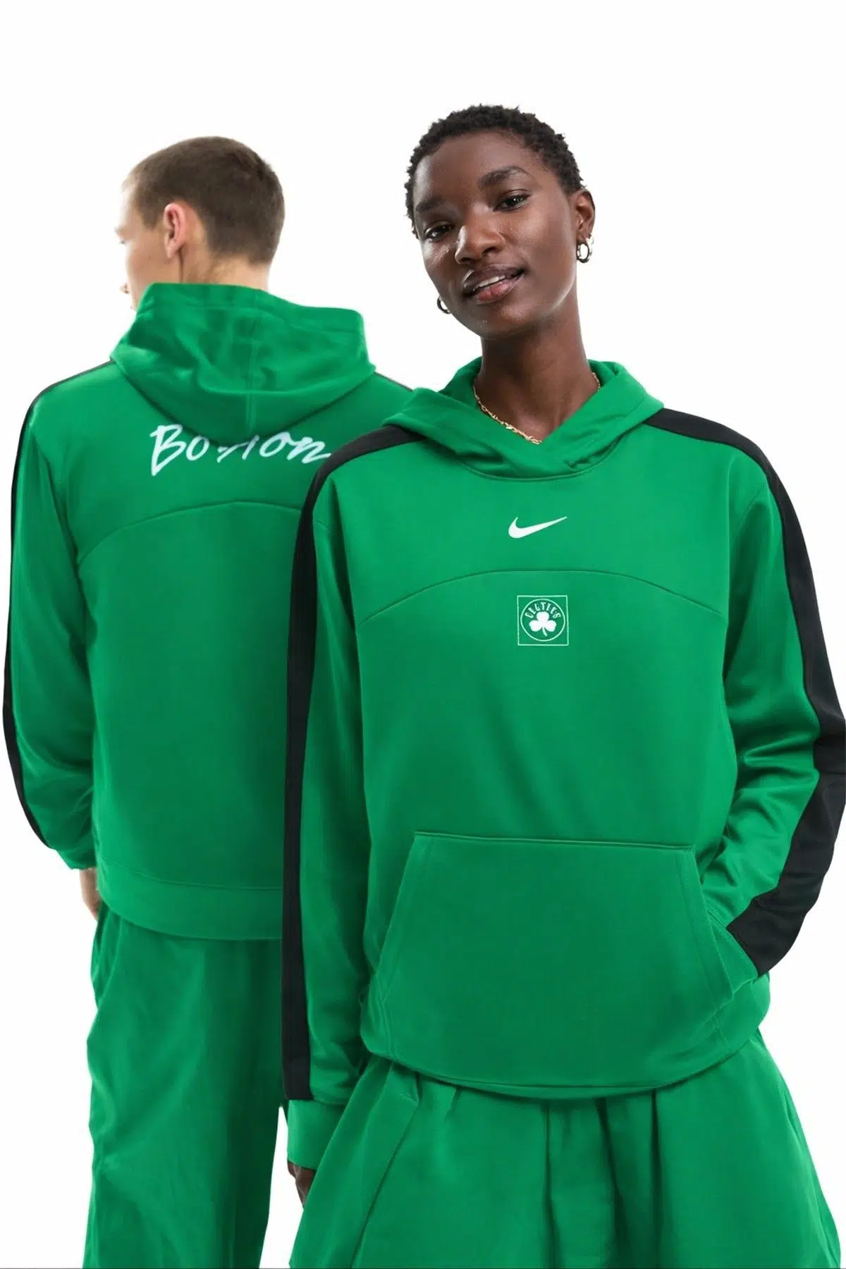 Nike Boston Celtics Therma Fit Pullover Loose Fit Hoodie Unisex Kapüşonlu Bol Kesim Sweatshirt Yeşil