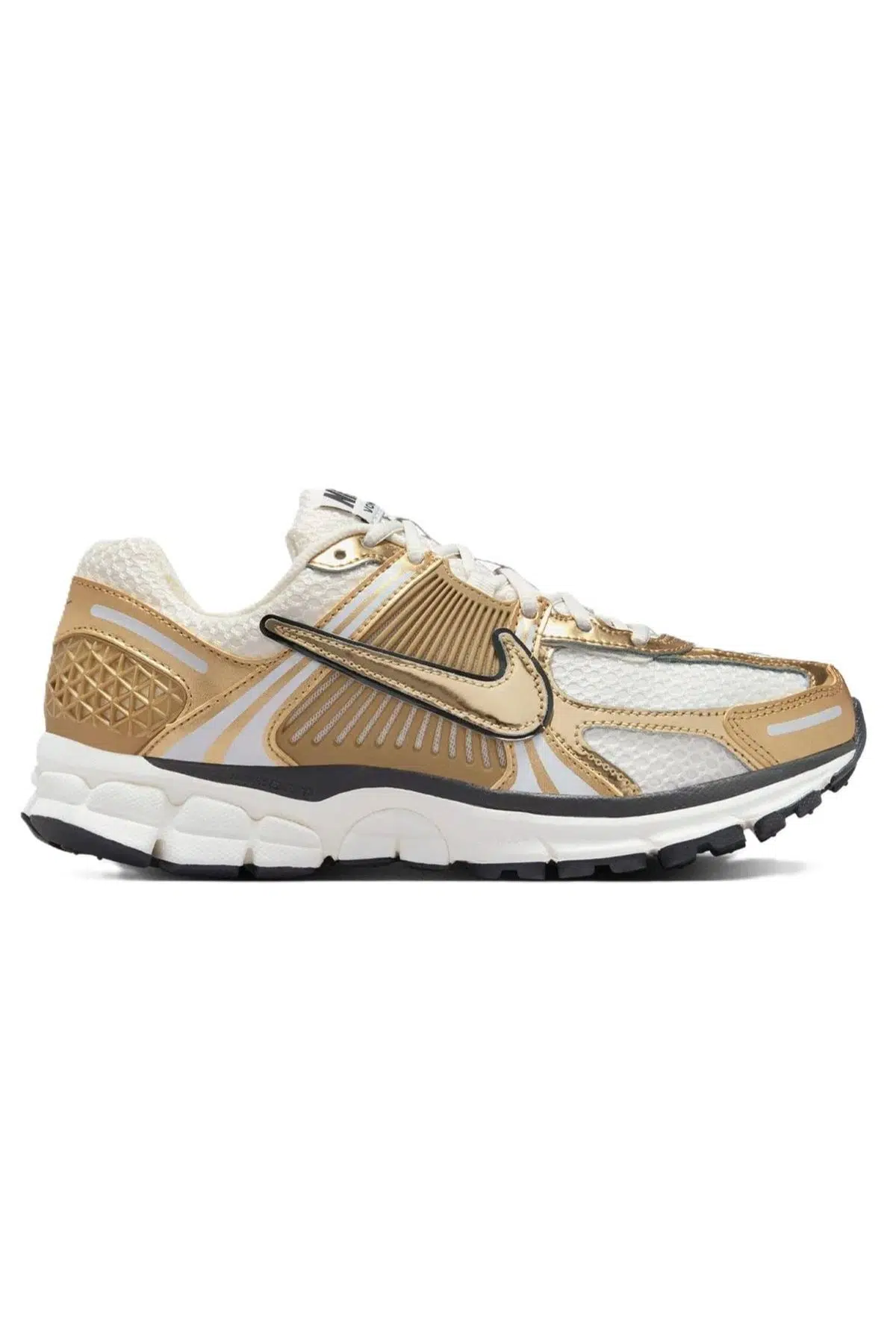 Nike Bowerman Zoom Vomero 5 Metallic Gold Leather Sneaker Hakiki Deri Kadın Günlük Spor Ayakkabı Beyaz Sarı
