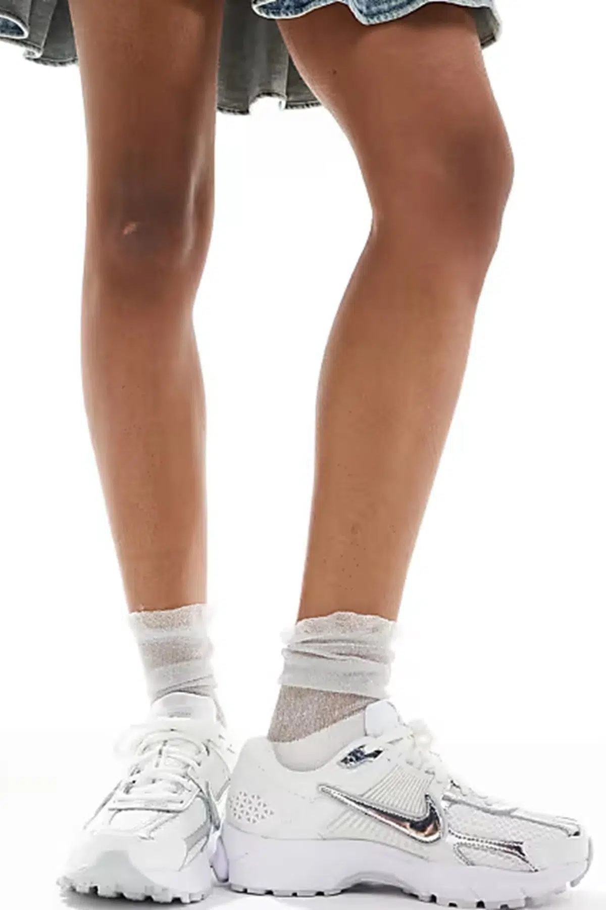 Nike Bowerman Zoom Vomero 5 Metallic Silver Leather Sneaker Hakiki Deri Kadın Günlük Spor Ayakkabı Beyaz Gümüş