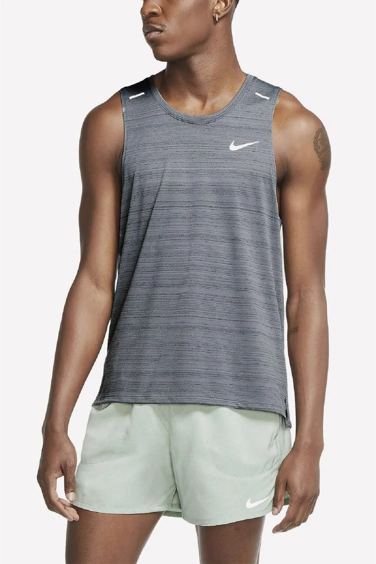Nike Dri-Fit Miller Running Tank Erkek Sporcu Koşu Atleti Gri