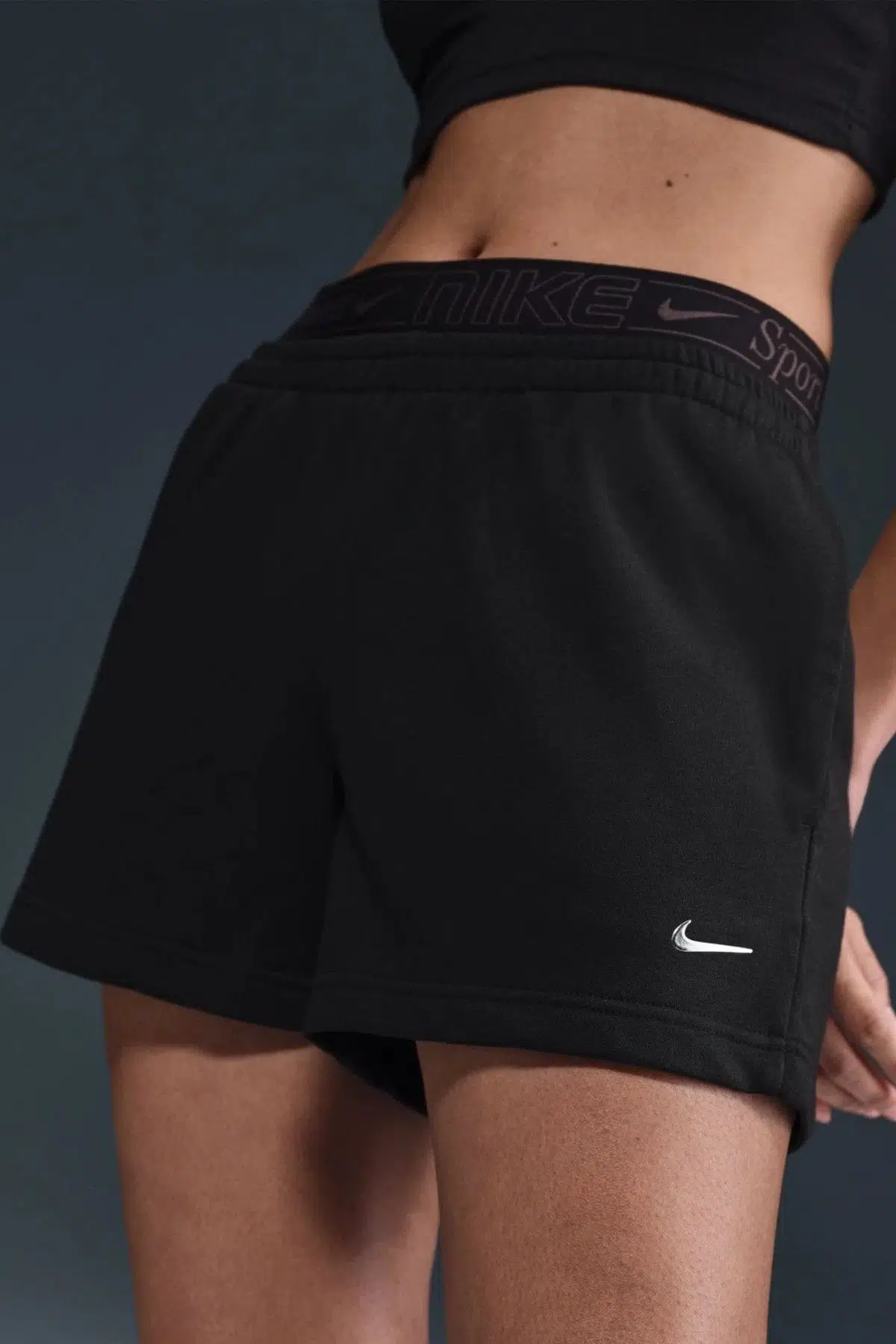 Nike Chill Frech Tery 4 Womens Short Fransız Havlu Kumaş Kadın Günlük Şort Siyah