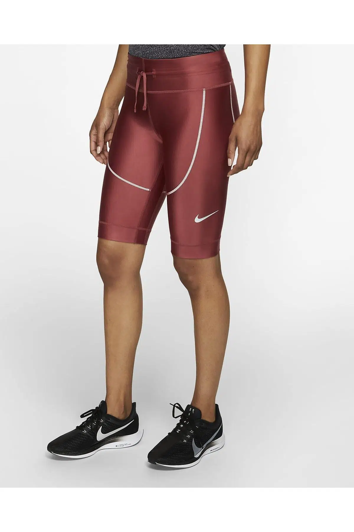 Nike City Cepli, Reflektörlü Biker Tayt Bordo Renk 