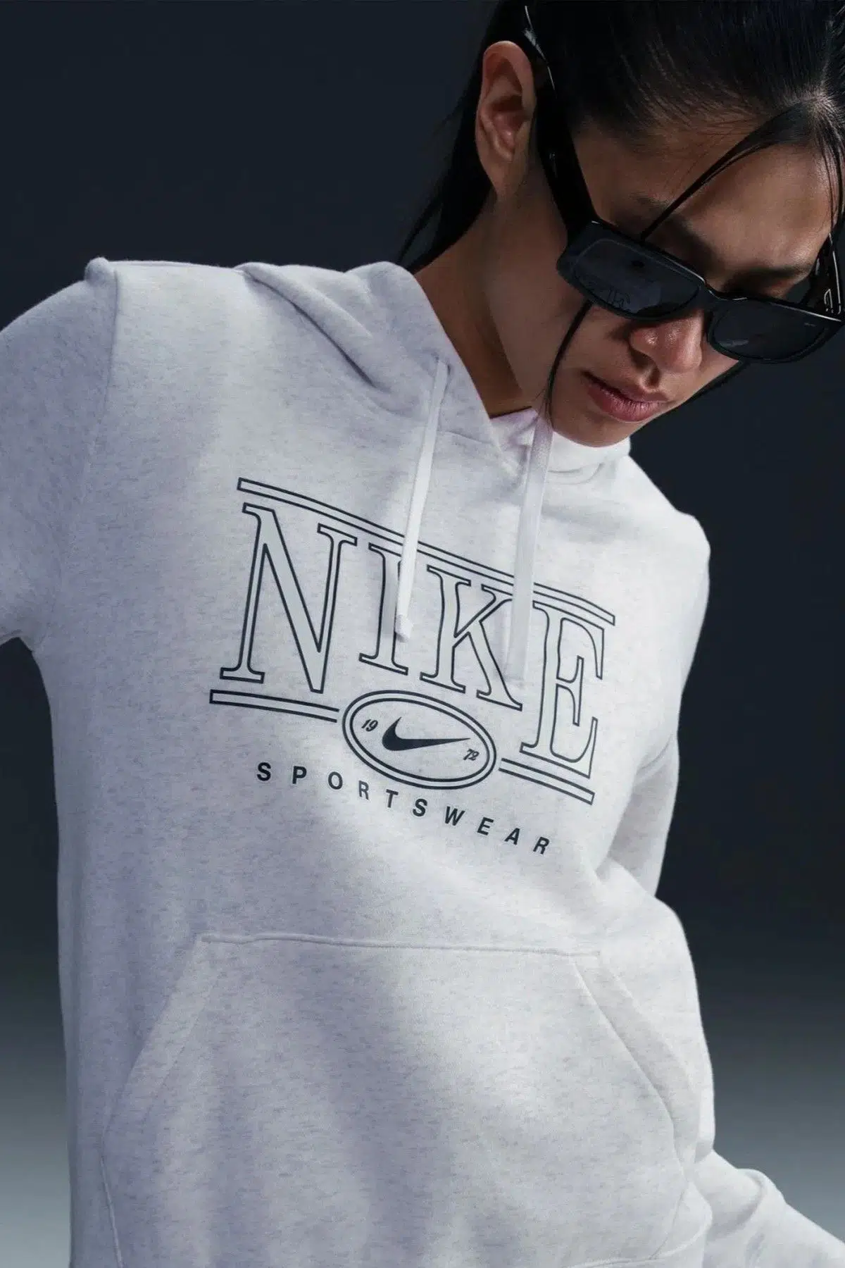 Nike Club Fleece GX Hoodie Women Sweatshirt Kapüşonlu Kadın Kazak Kirli Beyaz 