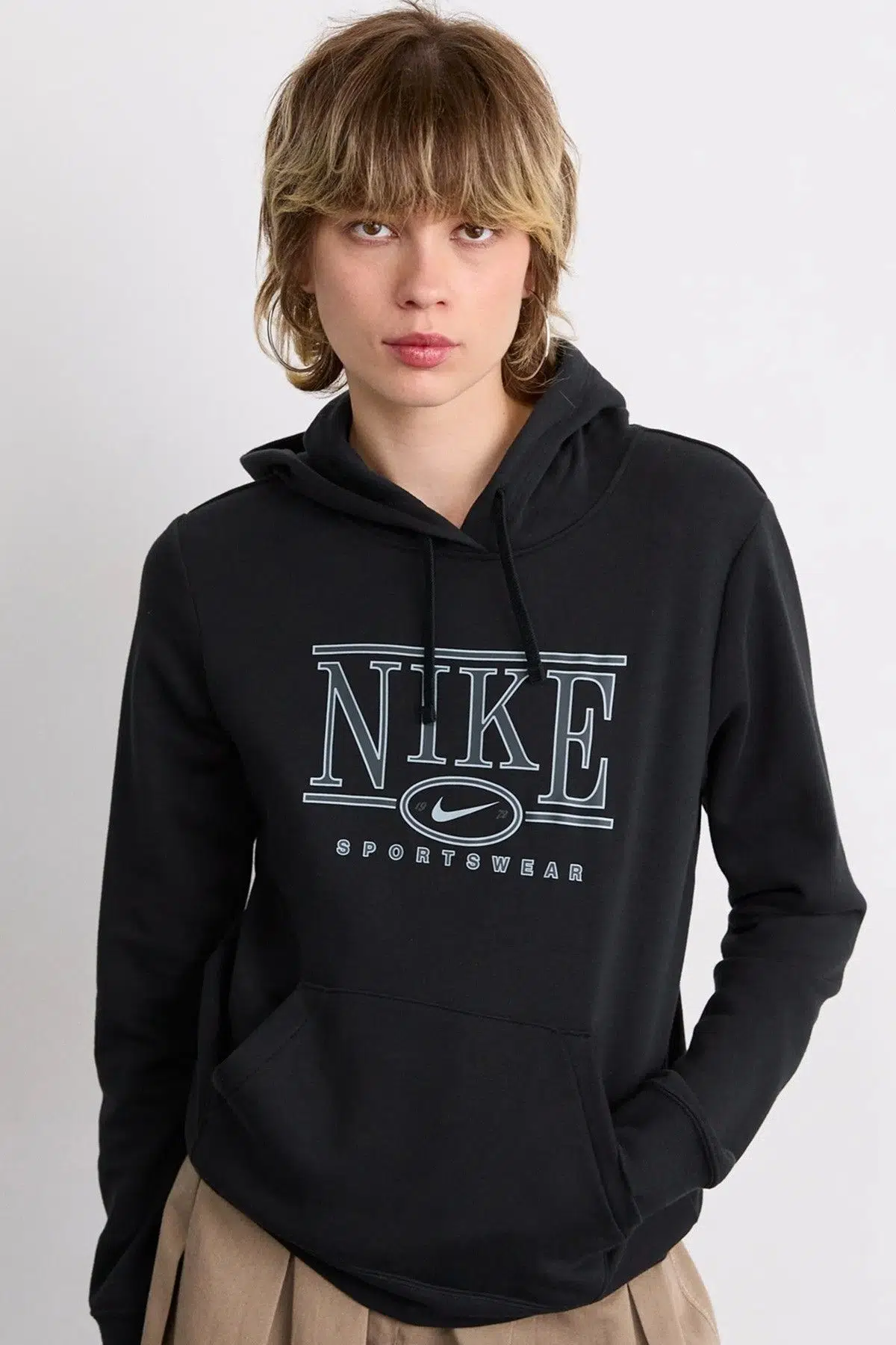 Nike Club Fleece GX Hoodie Women Sweatshirt Kapüşonlu Kadın Kazak Siyah