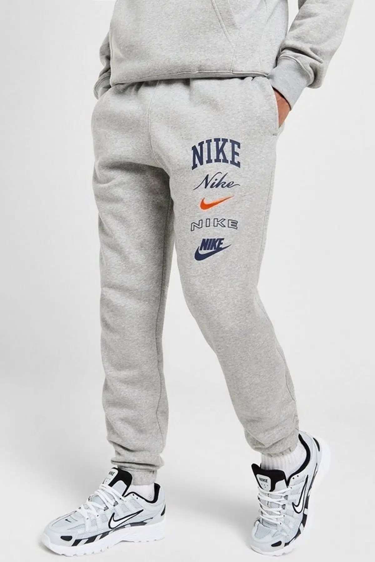 Nike Club Fleece Stack Graphics Cuffed Jogger Erkek Eşofman Altı Gri
