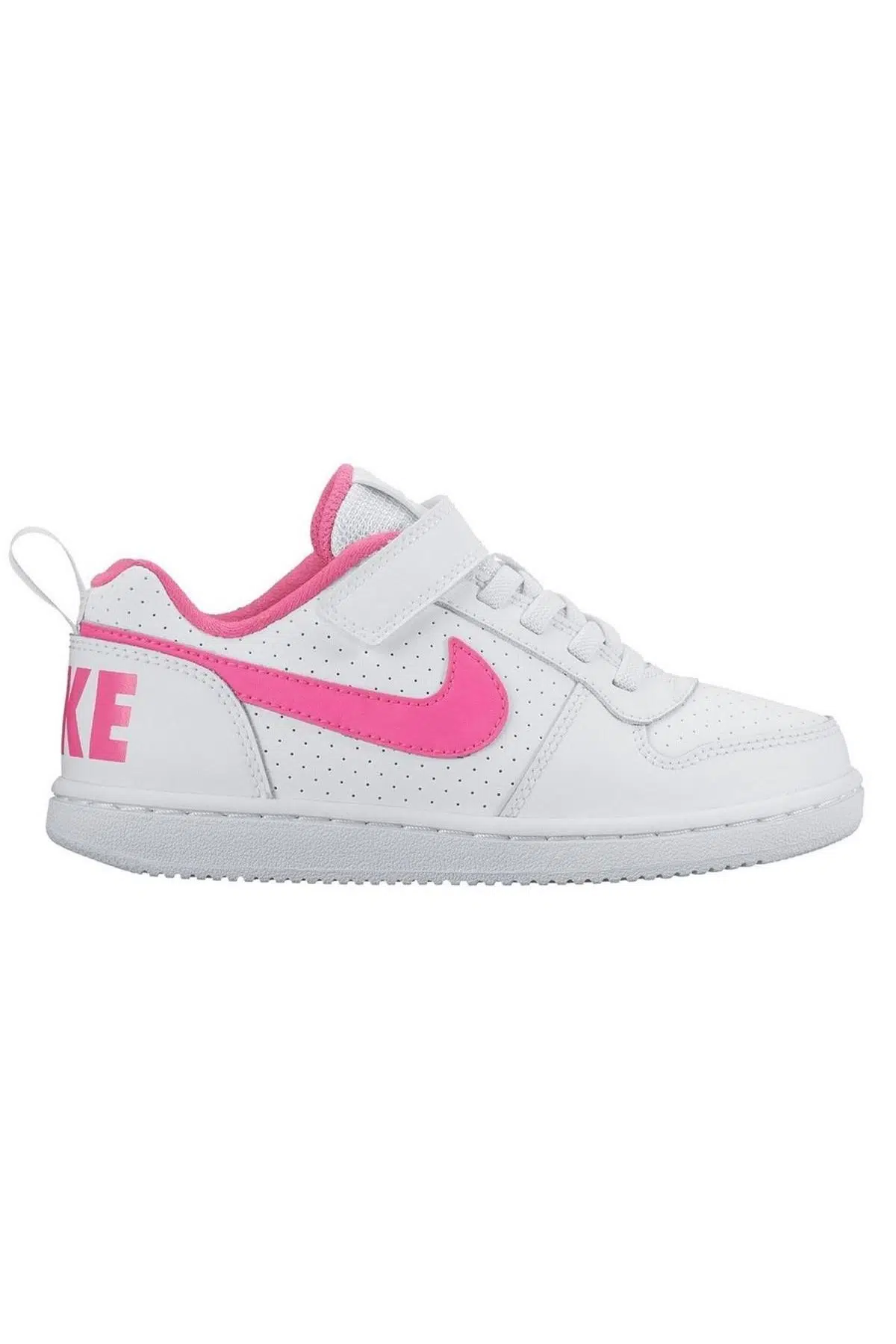 Nike Court Borough Low 2 Leather Gerçek Deri Bantlı Lastik ipli Beyaz Spor Ayakkabı