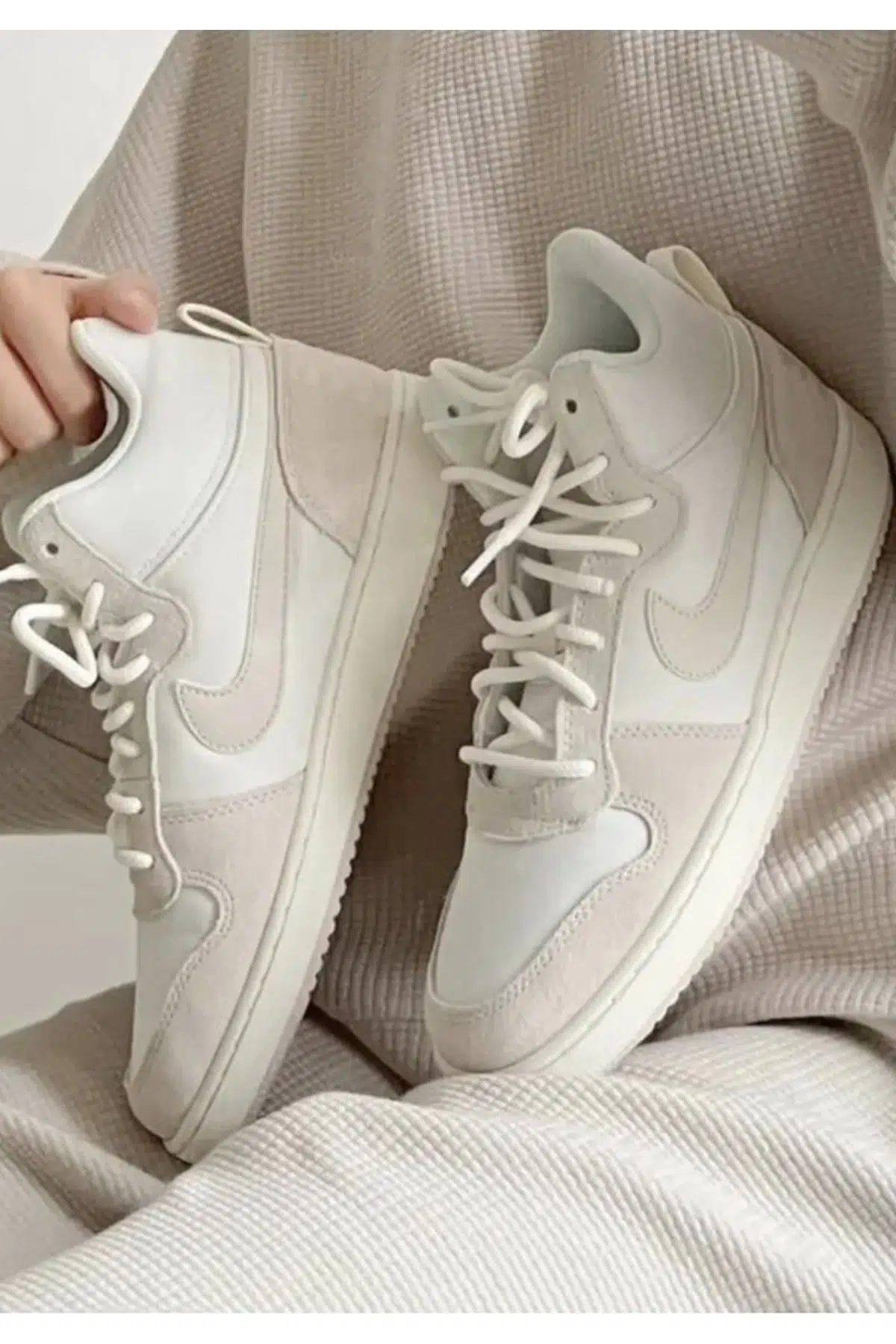 Nike Court Borough Mid Kadın Spor Ayakkabı Krem