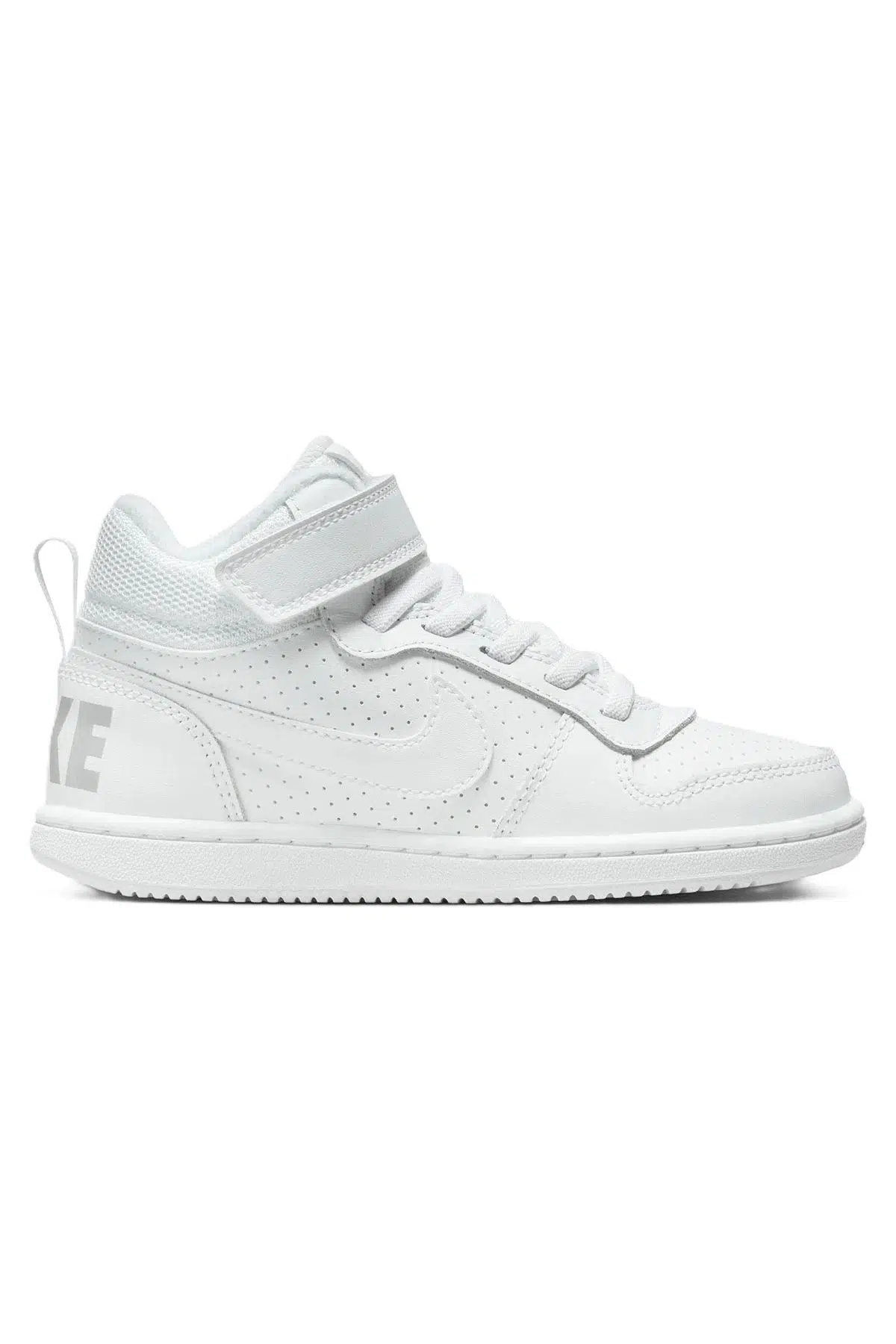 Nike Court Borough Mid Leather Sneaker Hakiki Deri Bilekli Lastik ipli Bantlı Unisex Spor Ayakkabı Beyaz