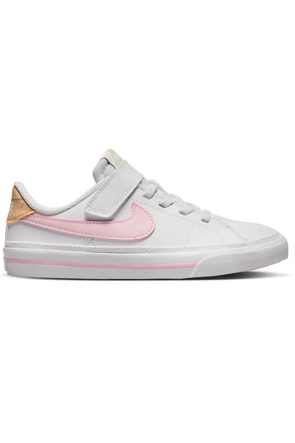 Nike Court Legacy PSV Leather Kids Sneaker Lastik Bağcıklı Cırtlı Hakiki Deri Günlük Çocuk Spor Ayakkabı Beyaz Pembe
