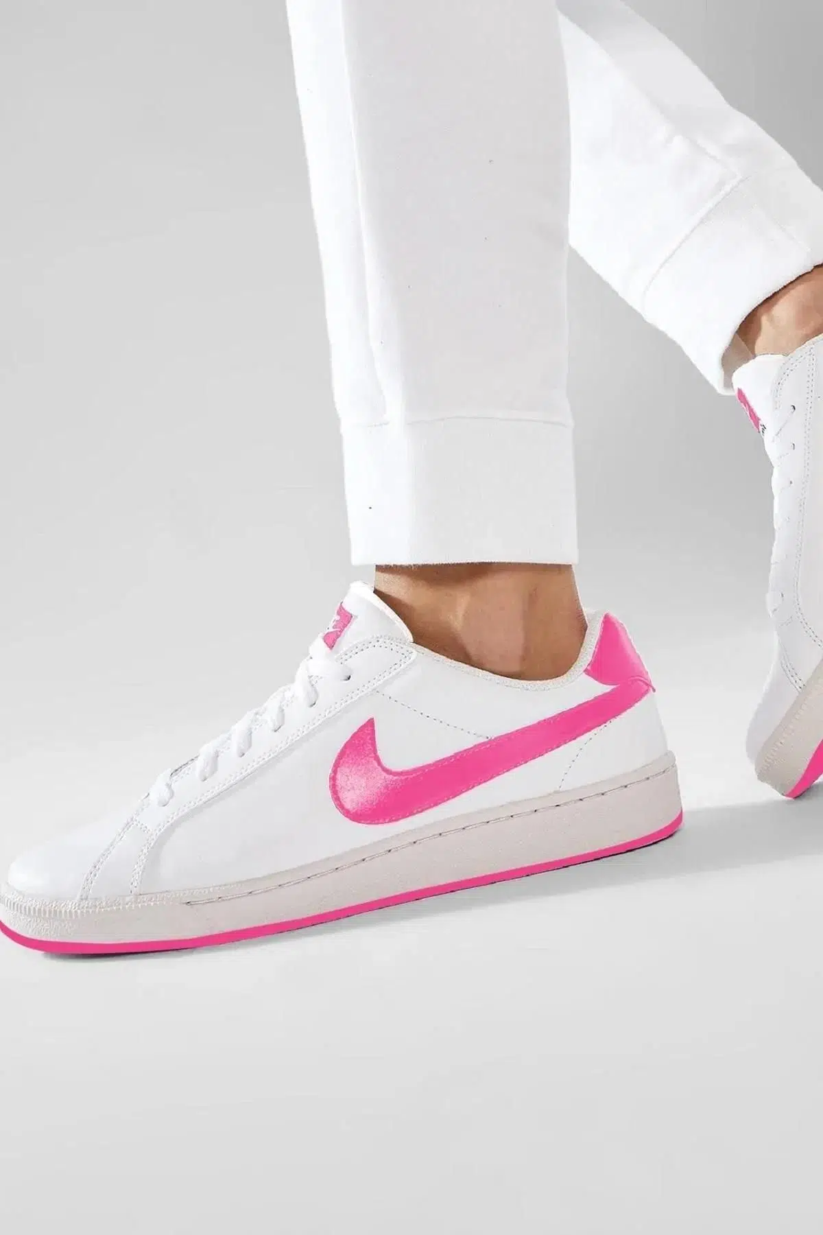 Nike Court Vintage Majestic Leather Sneaker Hakiki Deri Günlük Spor Ayakkabı Beyaz Pembe