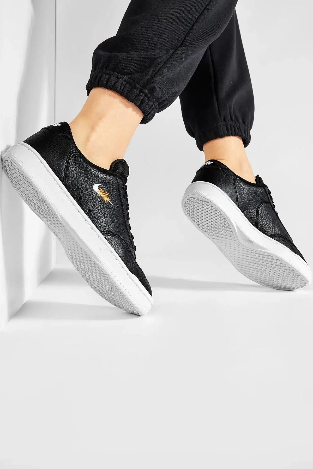 Nike PRM Leather Court Vintage Sneaker Gerçek Deri Siyah Günlük Spor Ayakkabı CW