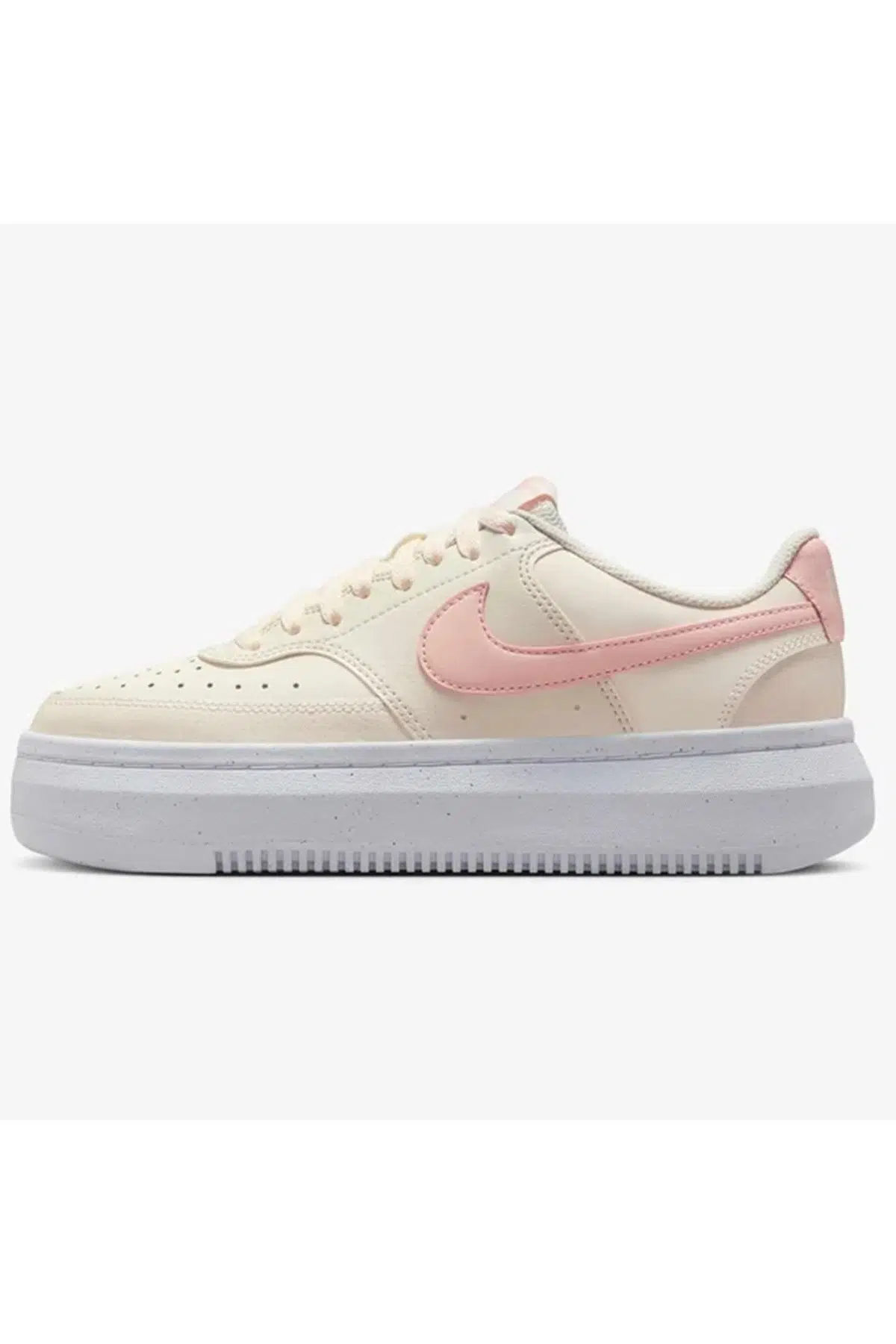 Nike Court Vision Alta Leather Womens Sneaker Hakiki Deri Kadın Günlük Spor Ayakkabı Krem
