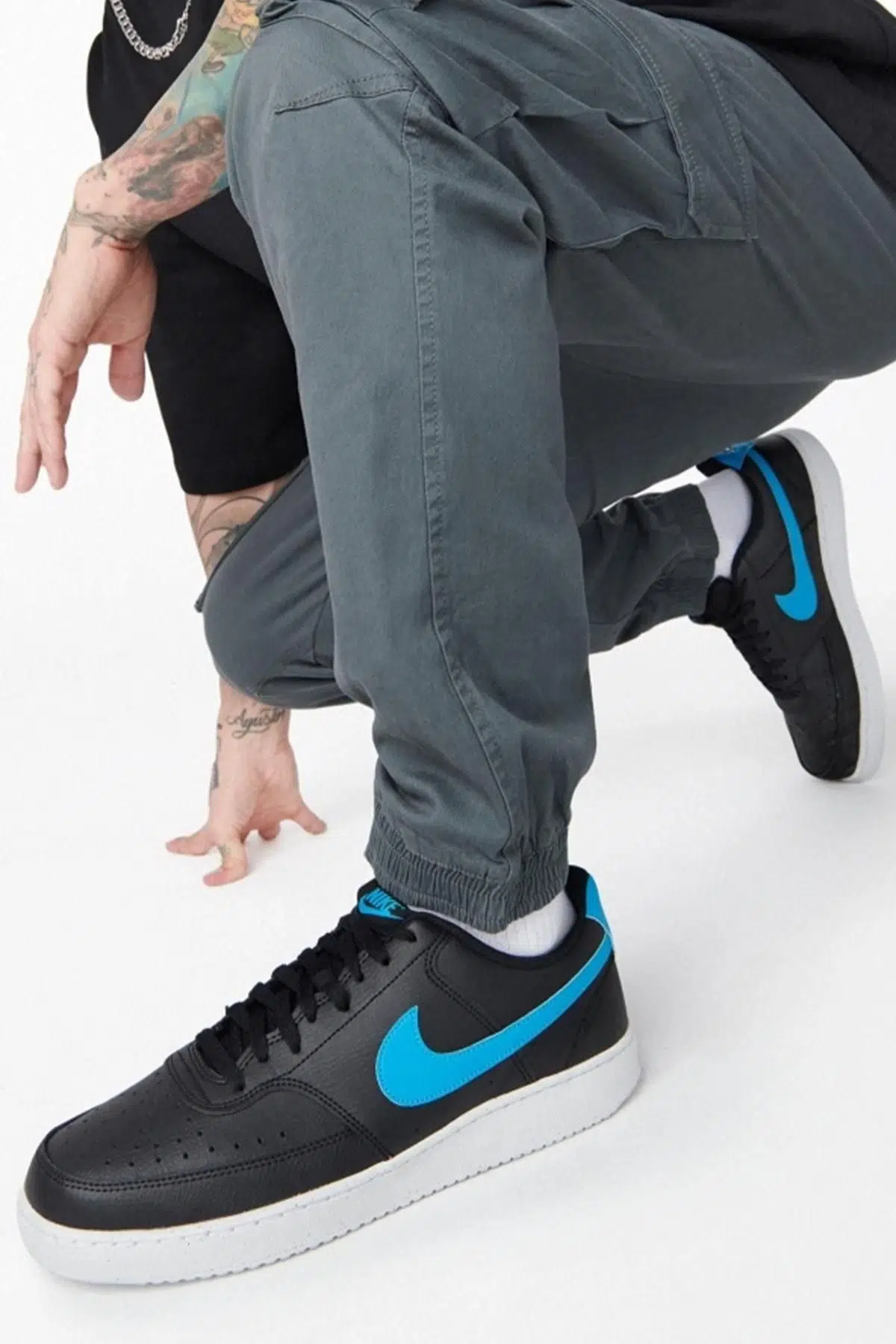 Nike Court Vision LO NN Black Sneaker Günlük Erkek Spor Ayakkabı Siyah Mavi
