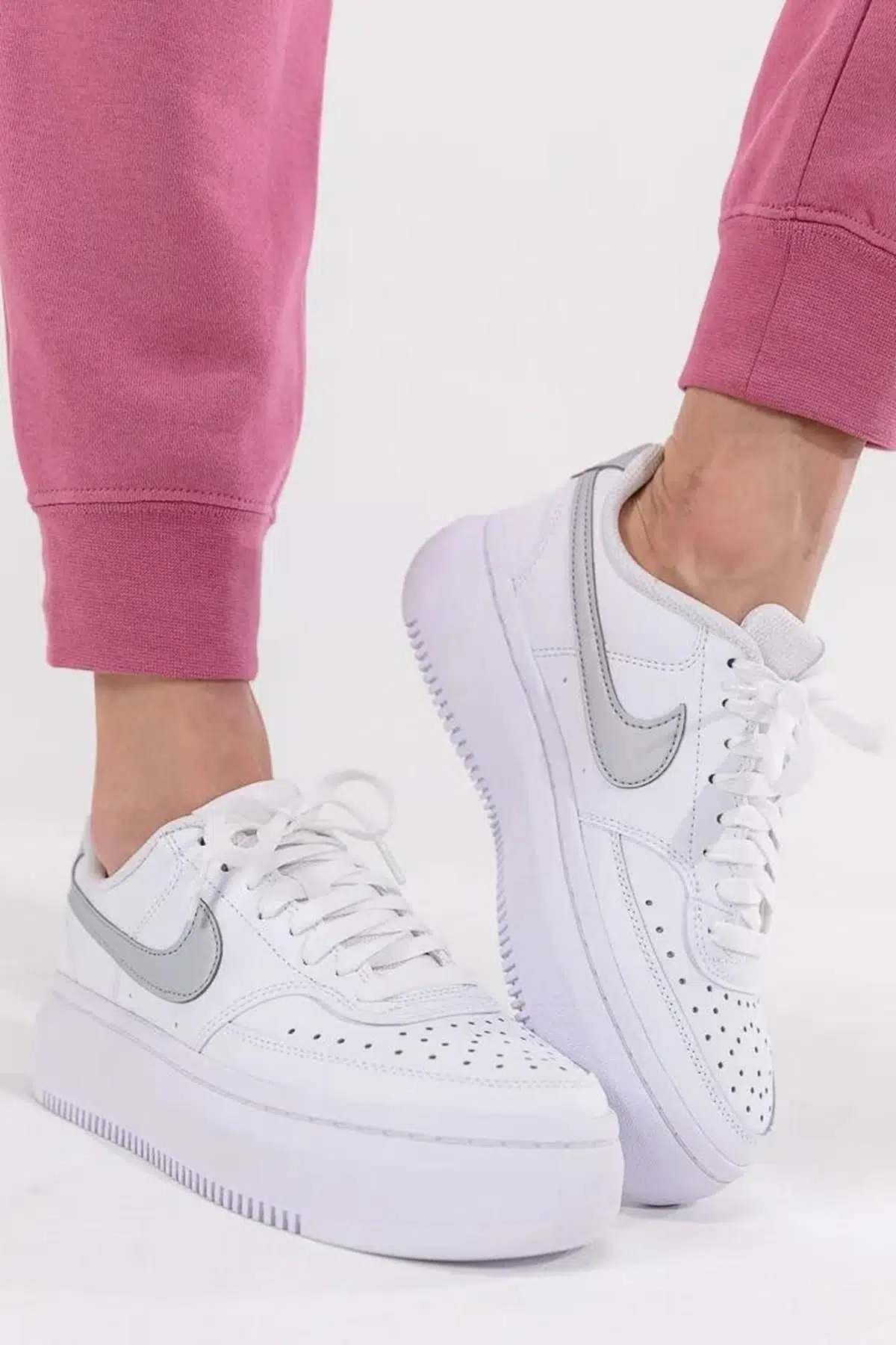 Nike Court Vision Alta Leather White Sneaker Hakiki Deri Kadın Günlük Spor Ayakkabı Beyaz