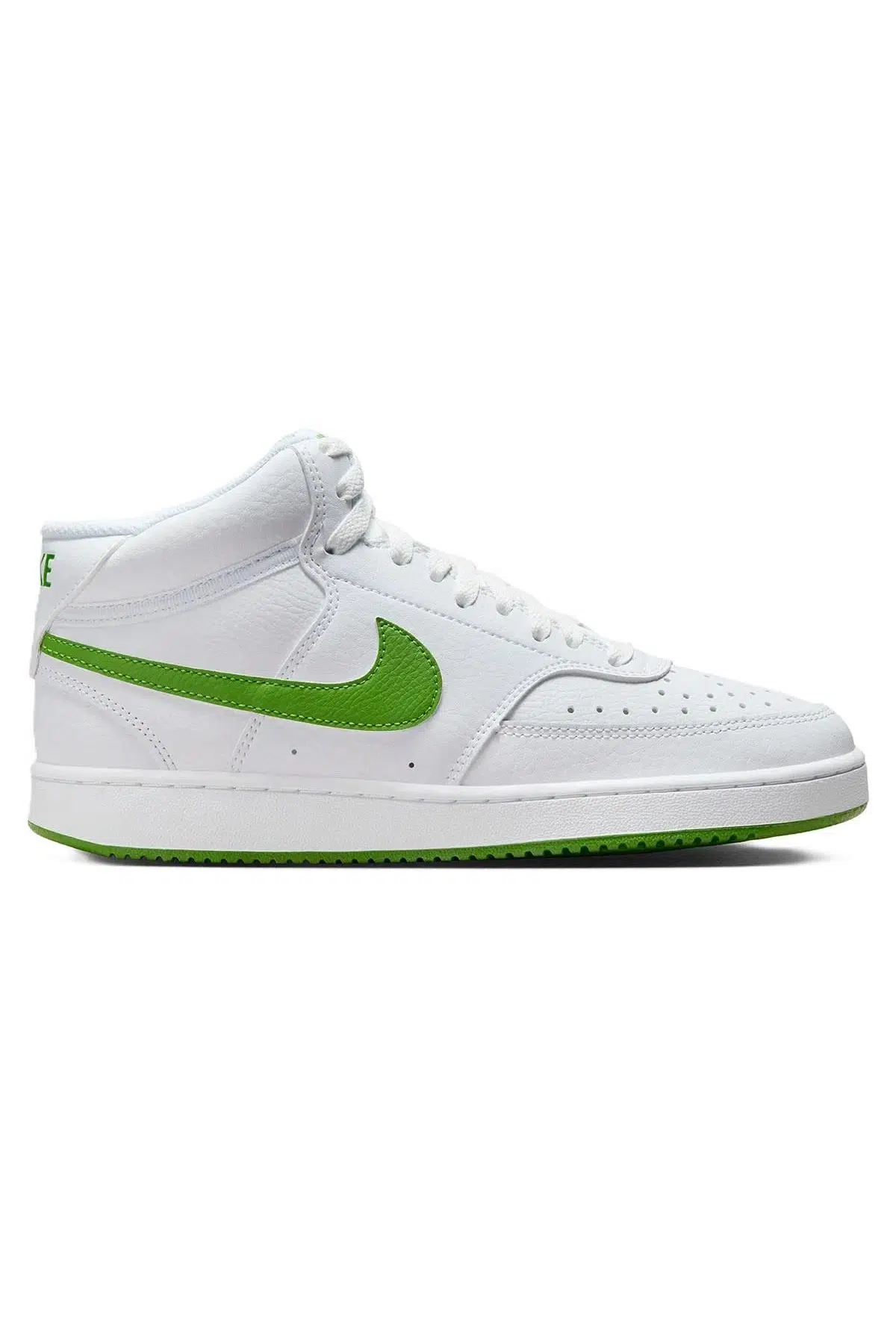 Nike Court Vision Mid Sneaker Bilekli Günlük Beyaz Yeşil Swoosh Spor Ayakkabı 