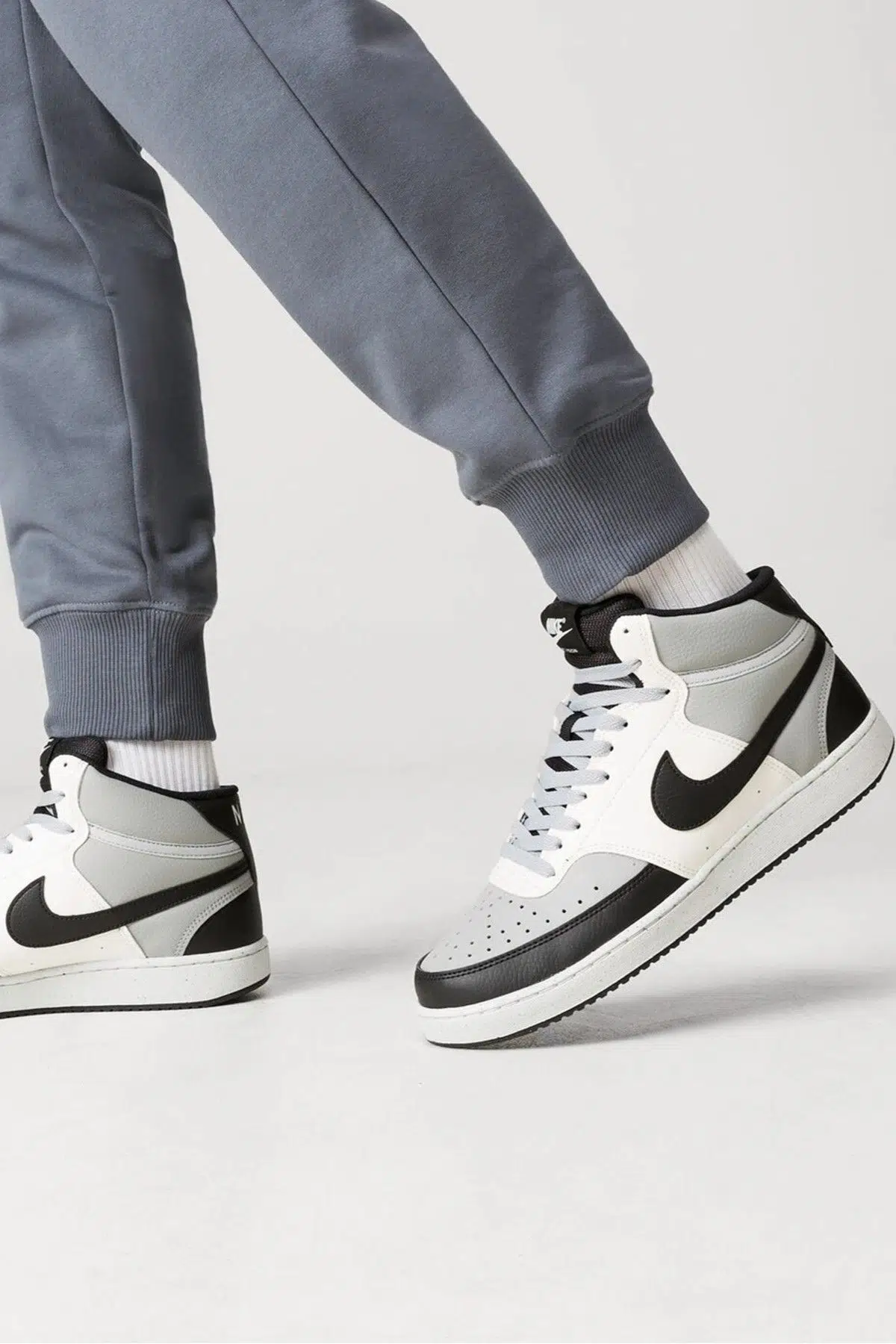 Nike Court Vision Mid NN Mens Sneaker Bilekli Erkek Günlük Spor Ayakkabı Gri
