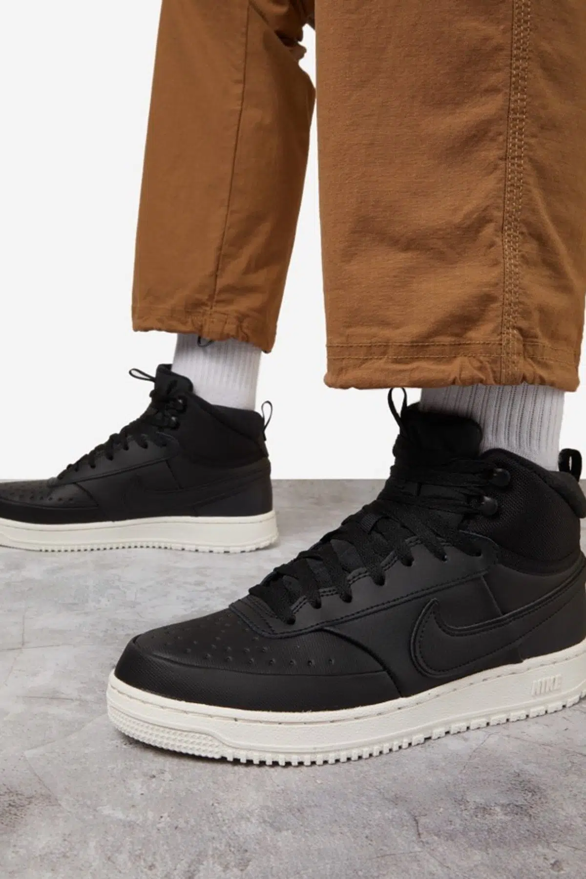 Nike Court Vision Mid Winter Leather Unisex Sneaker Hakiki Deri Günlük Spor Ayakkabı Füme