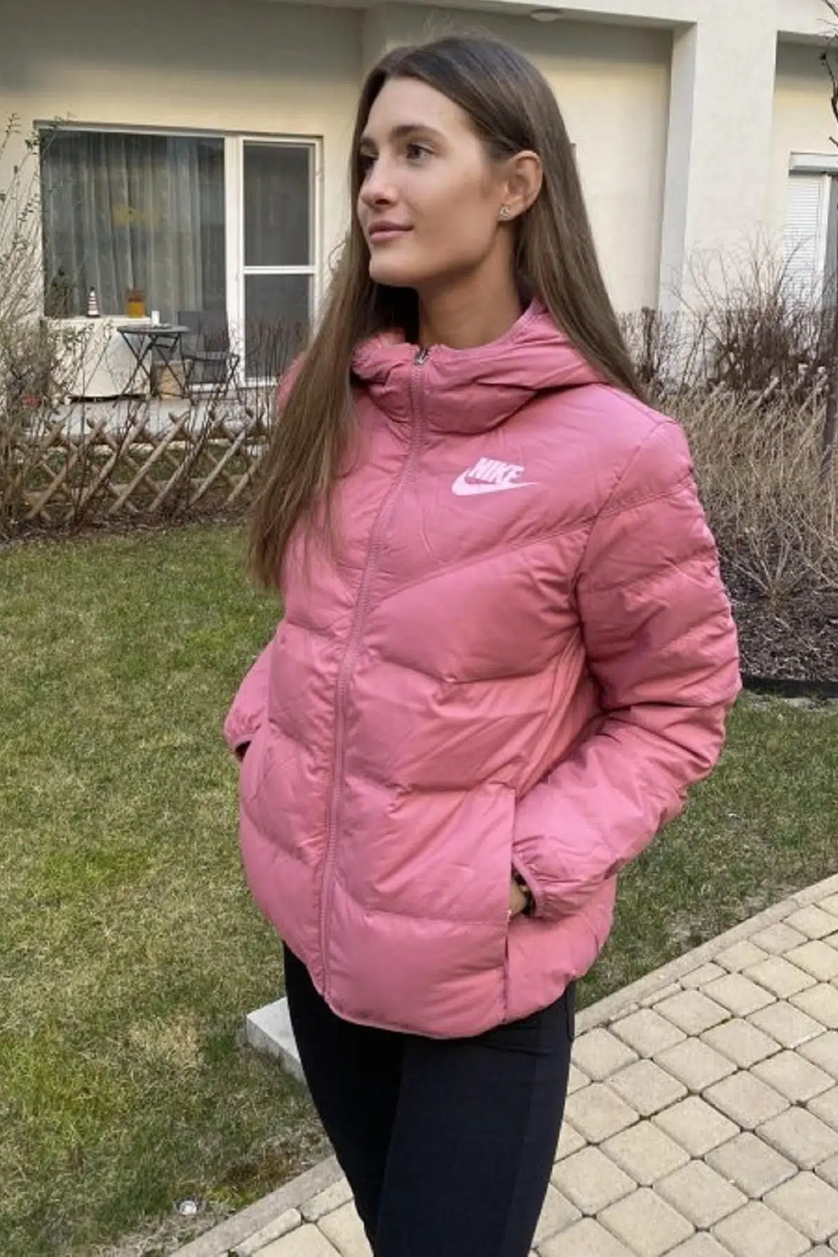 Nike Down Fill Reversible Jacket Çift Taraflı Kapüşonlu Kaz Tüyü Kadın Mont CU