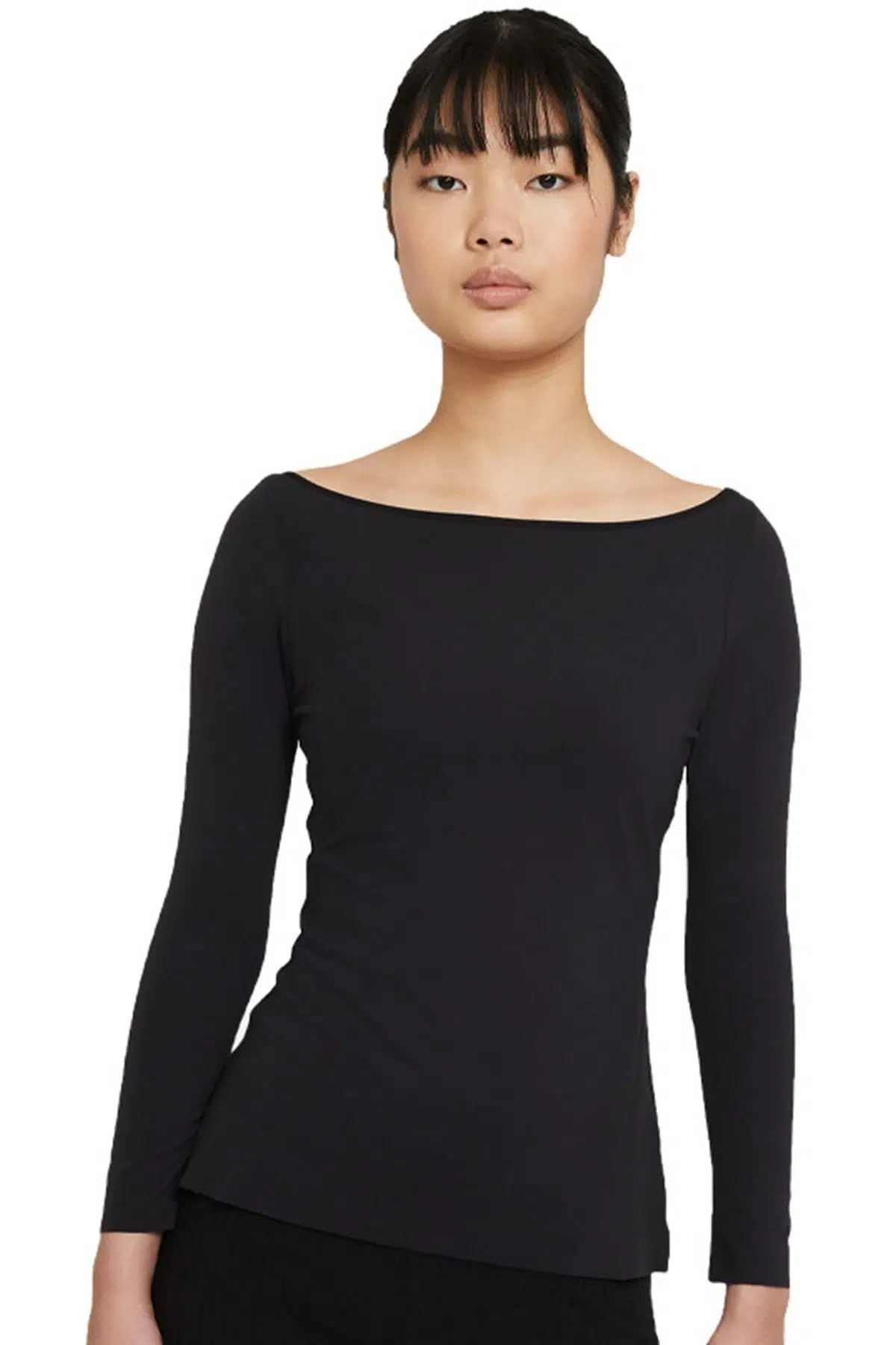 Nike Yoga Luxe Dri Fit Tight Fit Women's Long Sleeve Top Kadın Dar Kesim Sweatshirt Siyah