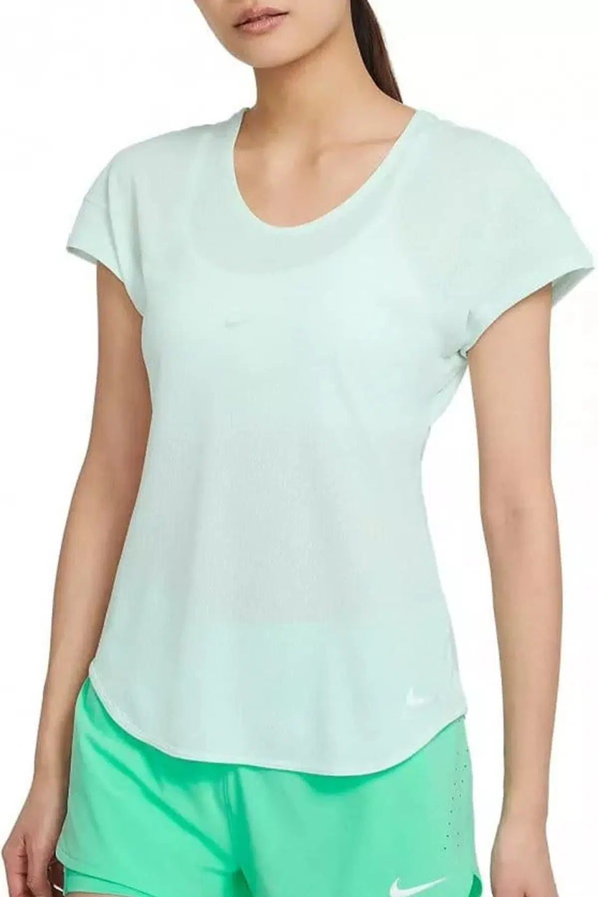 Nike Dri Fit Breathe Cool Running SS Top Green Koşu Tişört Yeşil