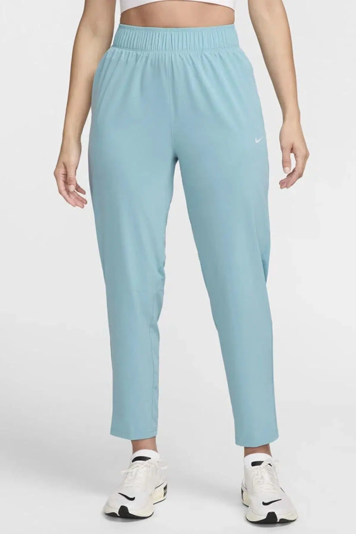 Nike Dri Fit Fast Mid Rise 7/8 Length Running Pant Kadın Reflektörlü Koşu Antrenman Eşofman Altı Açık Mavi