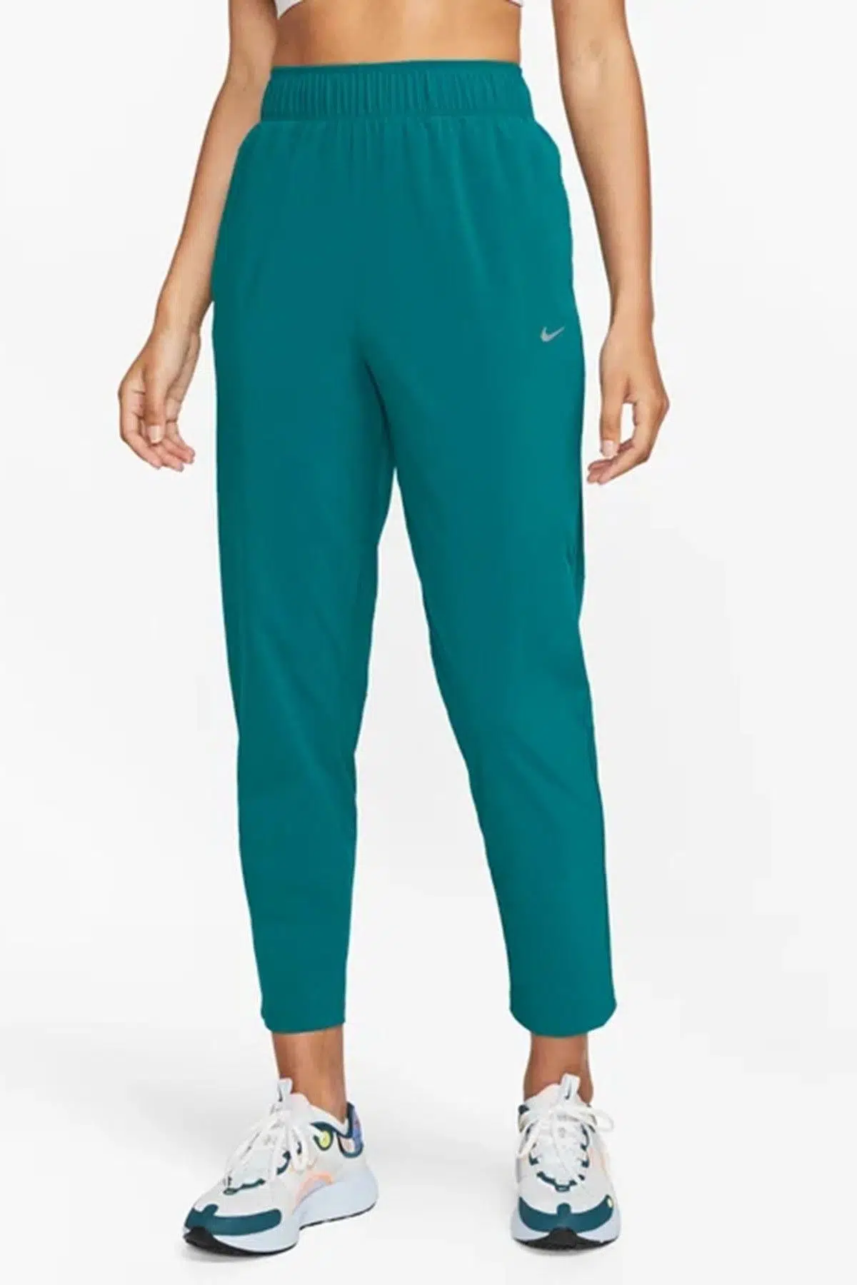 Nike Dri Fit Fast Mid Rise 7/8 Length Running Pant Kadın Reflektörlü Koşu Antrenman Eşofman Altı Koyu Yeşil FB7029-381