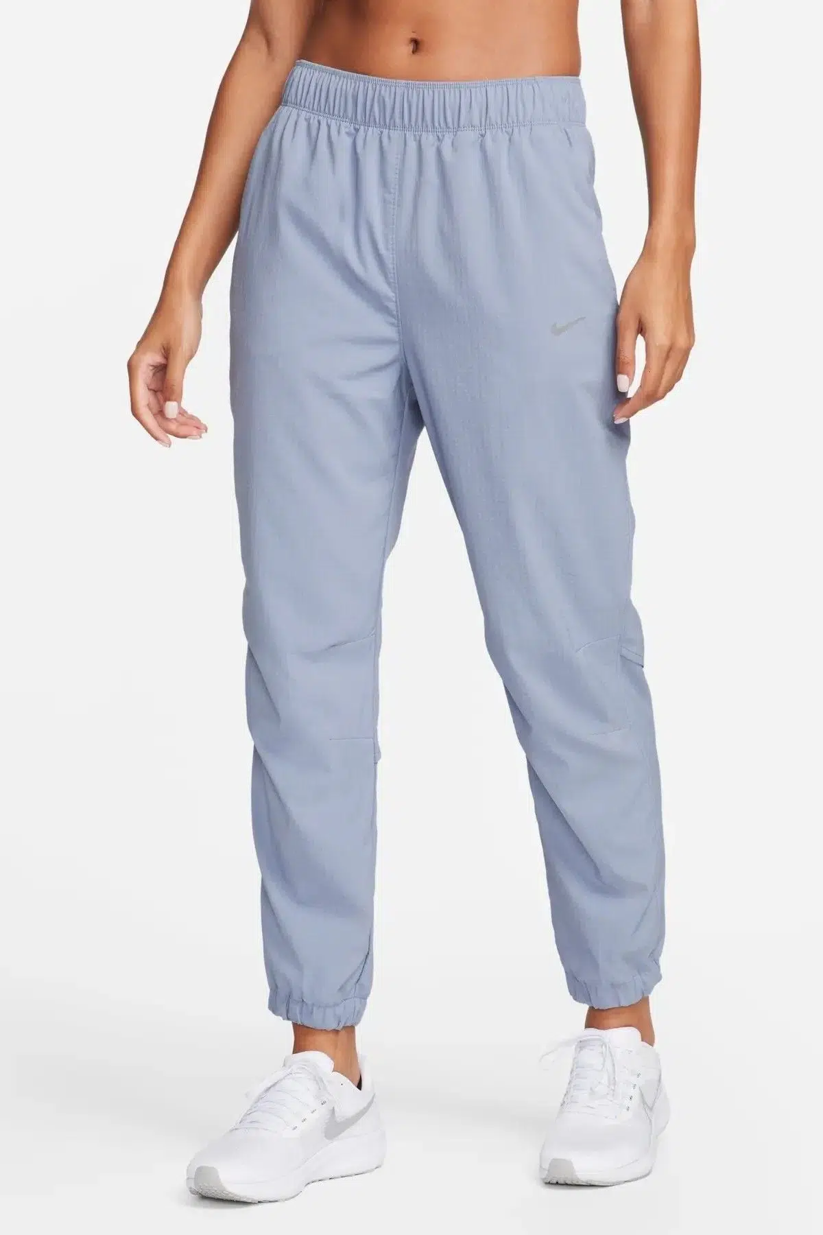 Nike Dri Fit Fast Women's Mid Rise 7/8 Warm Up Running Trousers Kadın Dokuma Reflektörlü Koşu Eşofman Altı Mavi