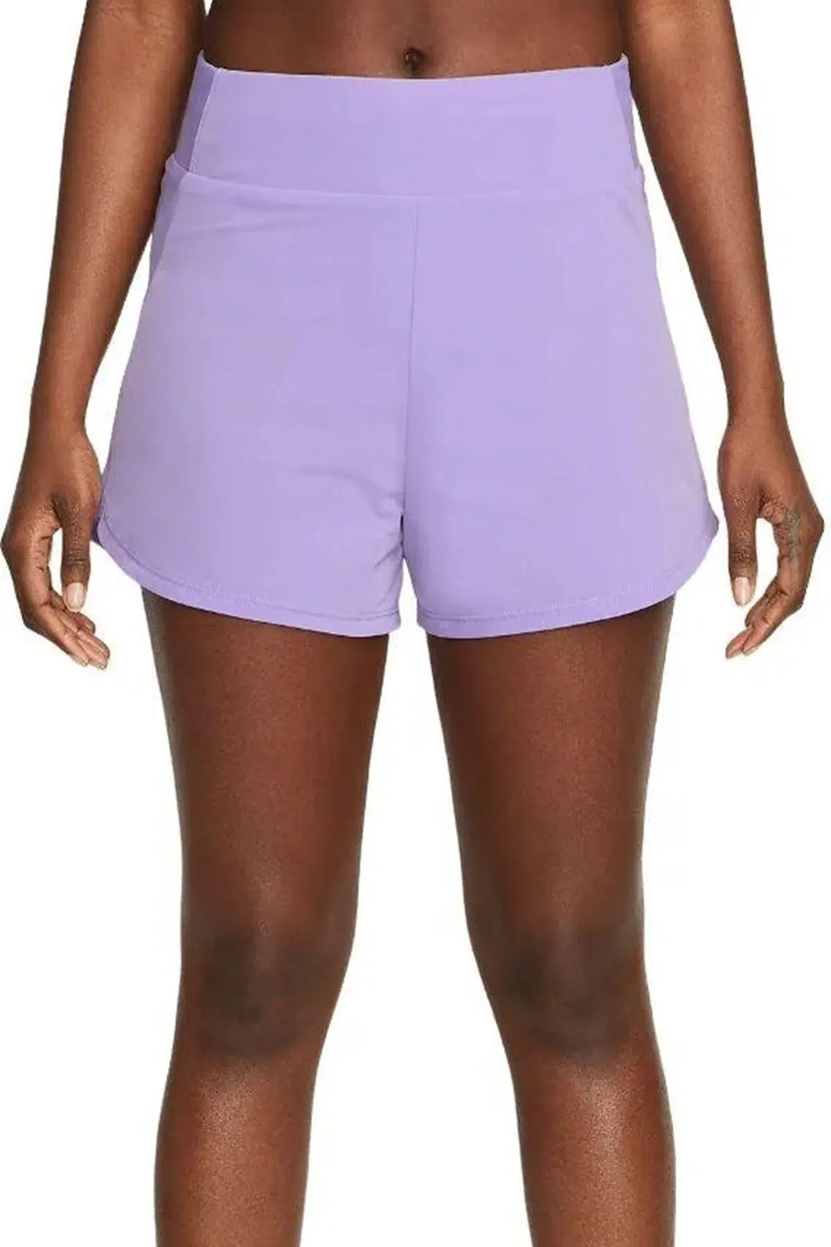 Nike Dri Fit Fitness High Waisted 3" Brief Lined Training Kadın 2 Cepli Antrenman Şortu Mor