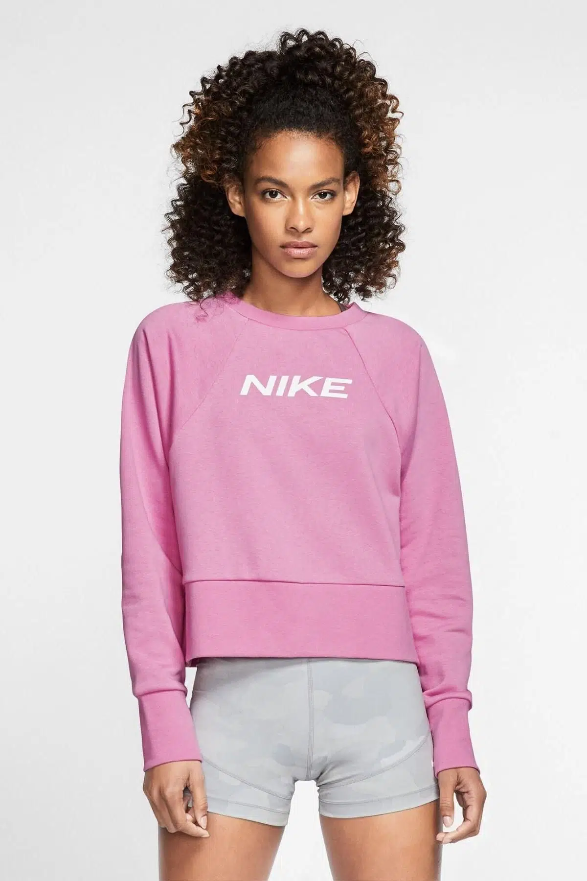 Nike Dri-Fit Fleece Loose Fit Geniş Kalıp Pembe Kadın Swaetshirt