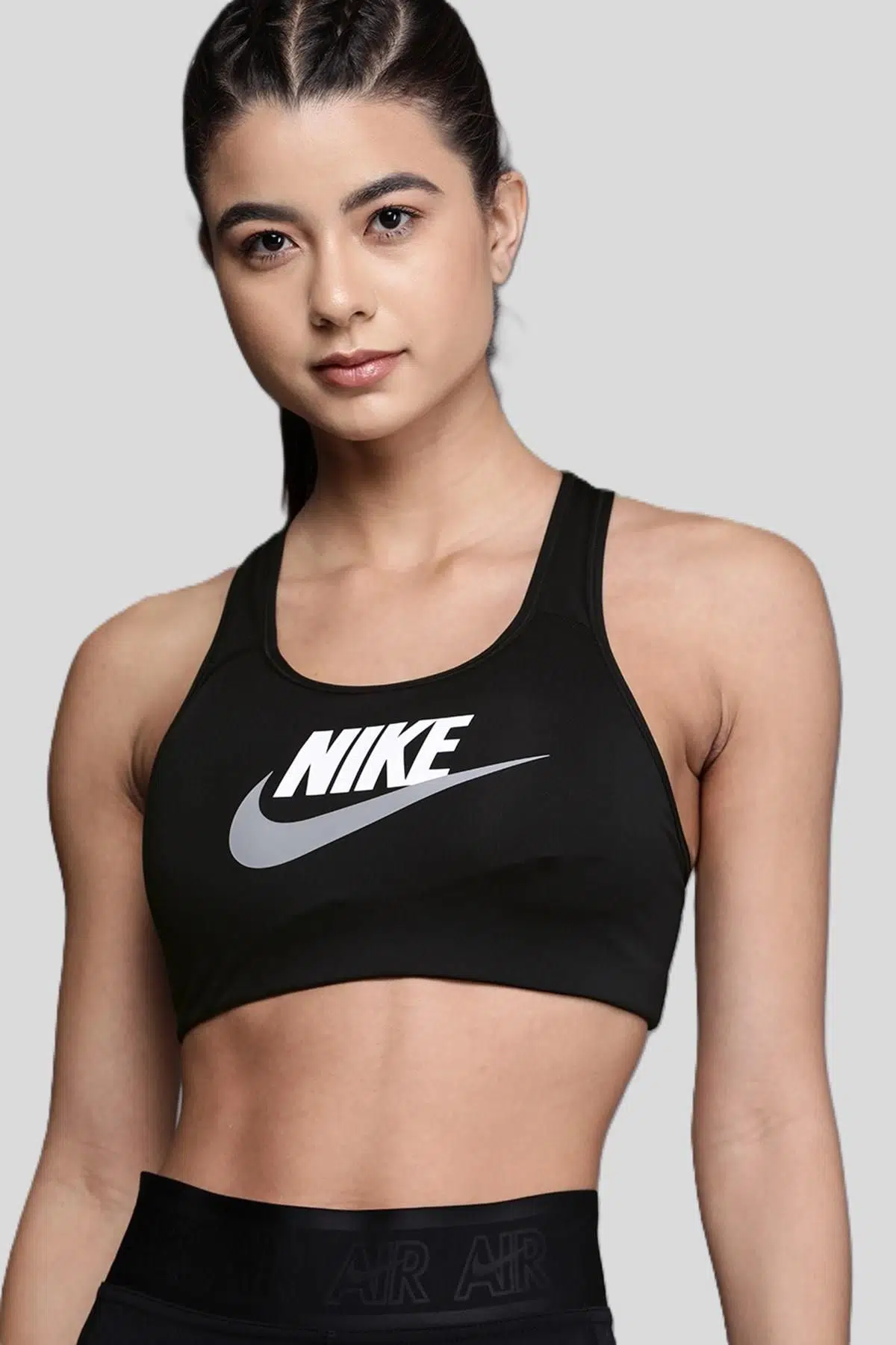 Nike Dri Fit Swoosh Bra Dolgusuz Siyah Sporcu Sütyeni