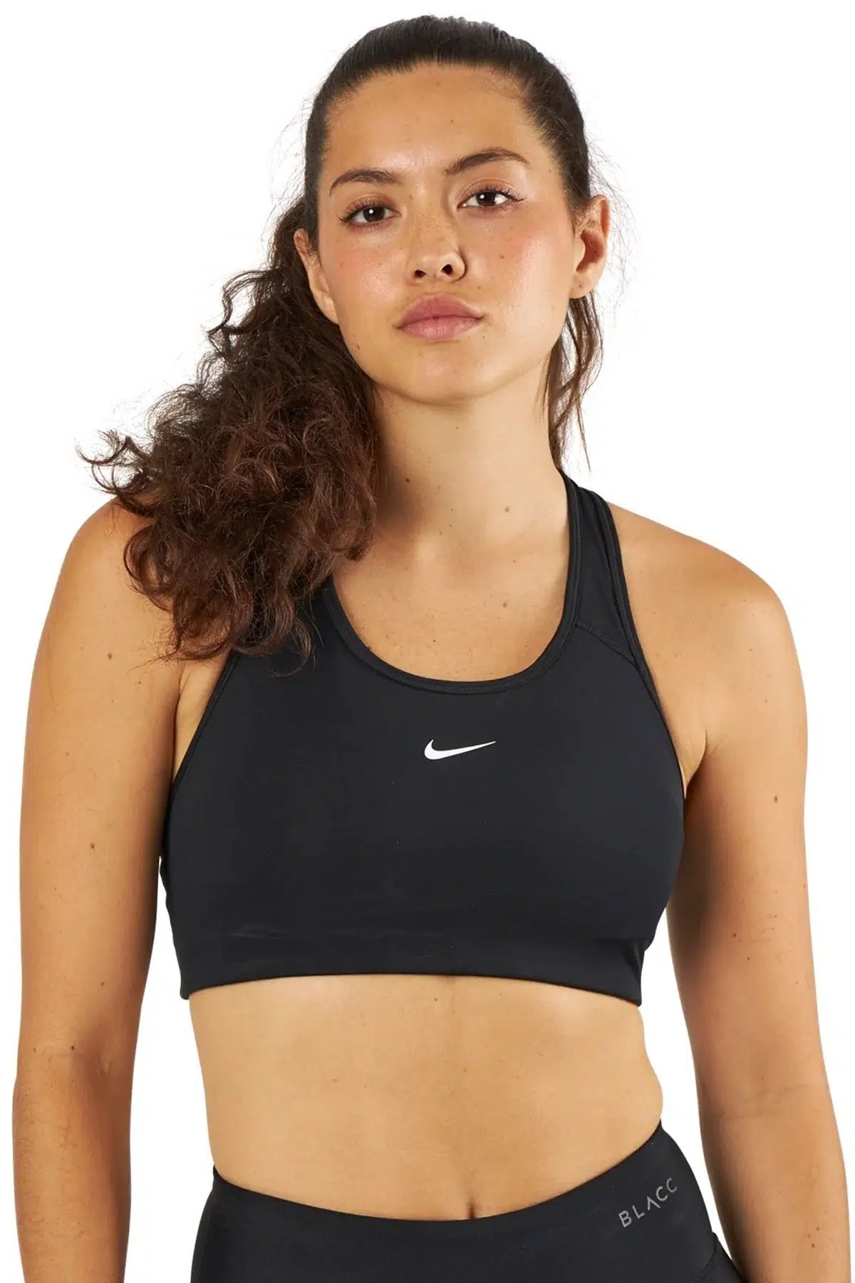 Nike Dri-Fit Swoosh Medium Support 1 Piece Pad Bra Kadın Orta Destekli Tek Parça Pedli Spor Sütyeni Siyah