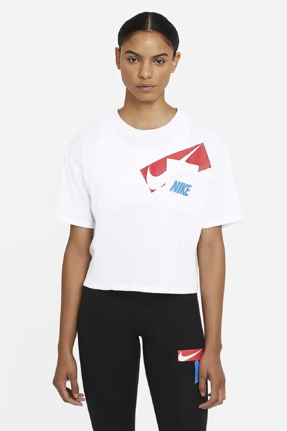 Nike Dri-Fit Graphic Training Crop Top Oversize Kısa Tişört Beyaz