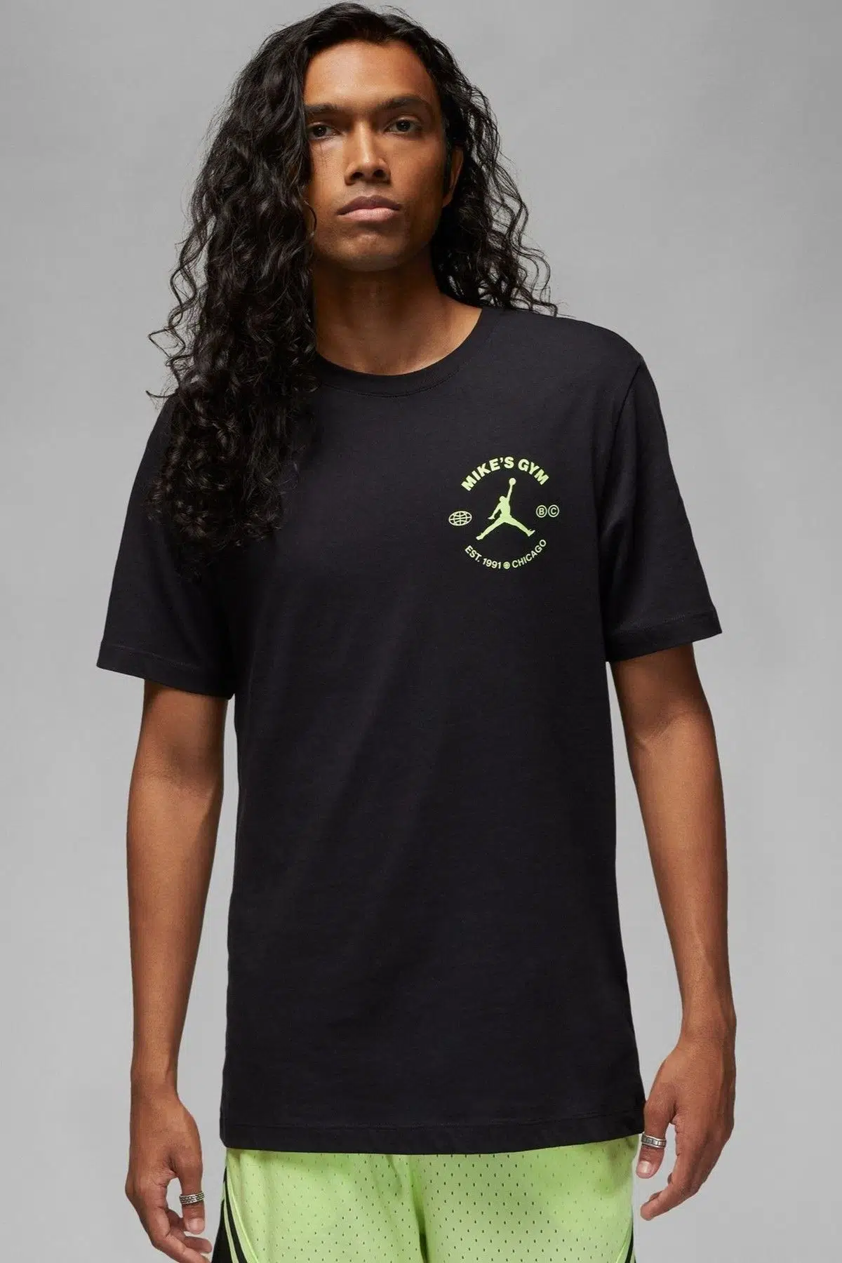 Nike Dri Fit Jordan Sport BC Graphic T-Shirt Grafik Baskılı Erkek Tişört Siyah