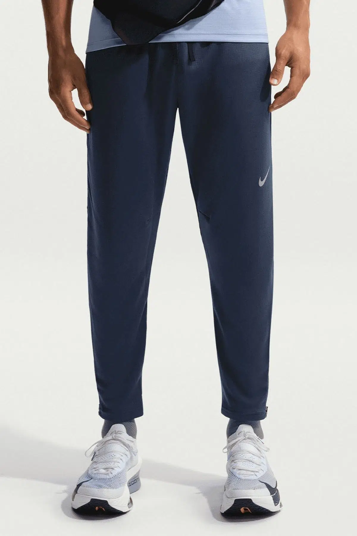 Nike Dri Fit Knit Running Trousers Pant.Reflektörlü Erkek Antreman Koşu Eşofman Altı Lacivert