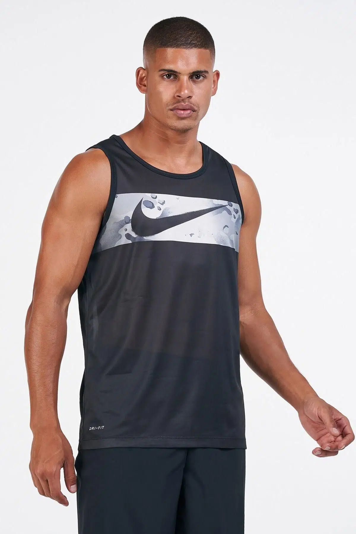 Nike Dri Fit Leg Tank Camo Black Kamuflaj Sporcu Atleti Siyah