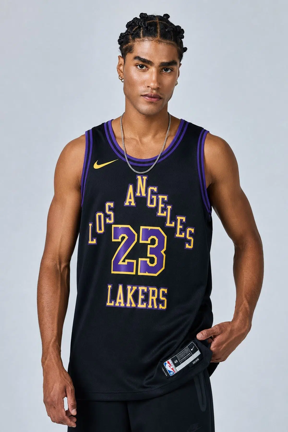 Nike Dri Fit Los Angeles Lakers 2023/24 City Edition Black Basketball Jersey Lebron James Basketbol Forması Siyah