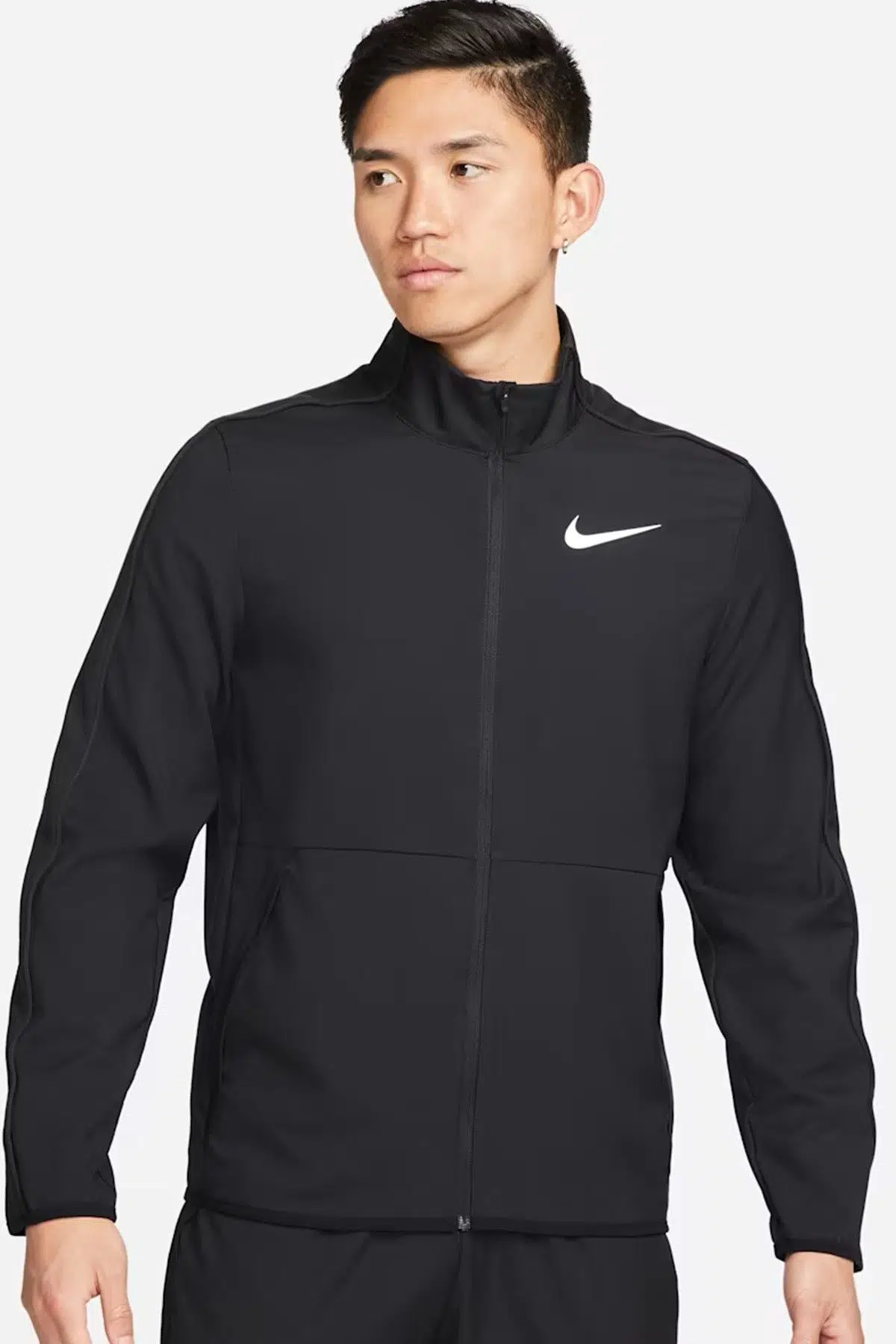 Nike Dri-Fit Mens Woven Training Jacket Tam Fermuarlı Erkek Antreman Spor Ceket Siyah 