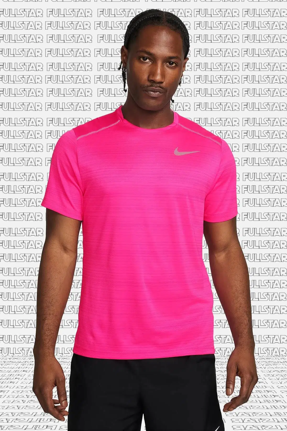 Nike Dri Fit Miler Erkek Koşu Tişört Pembe