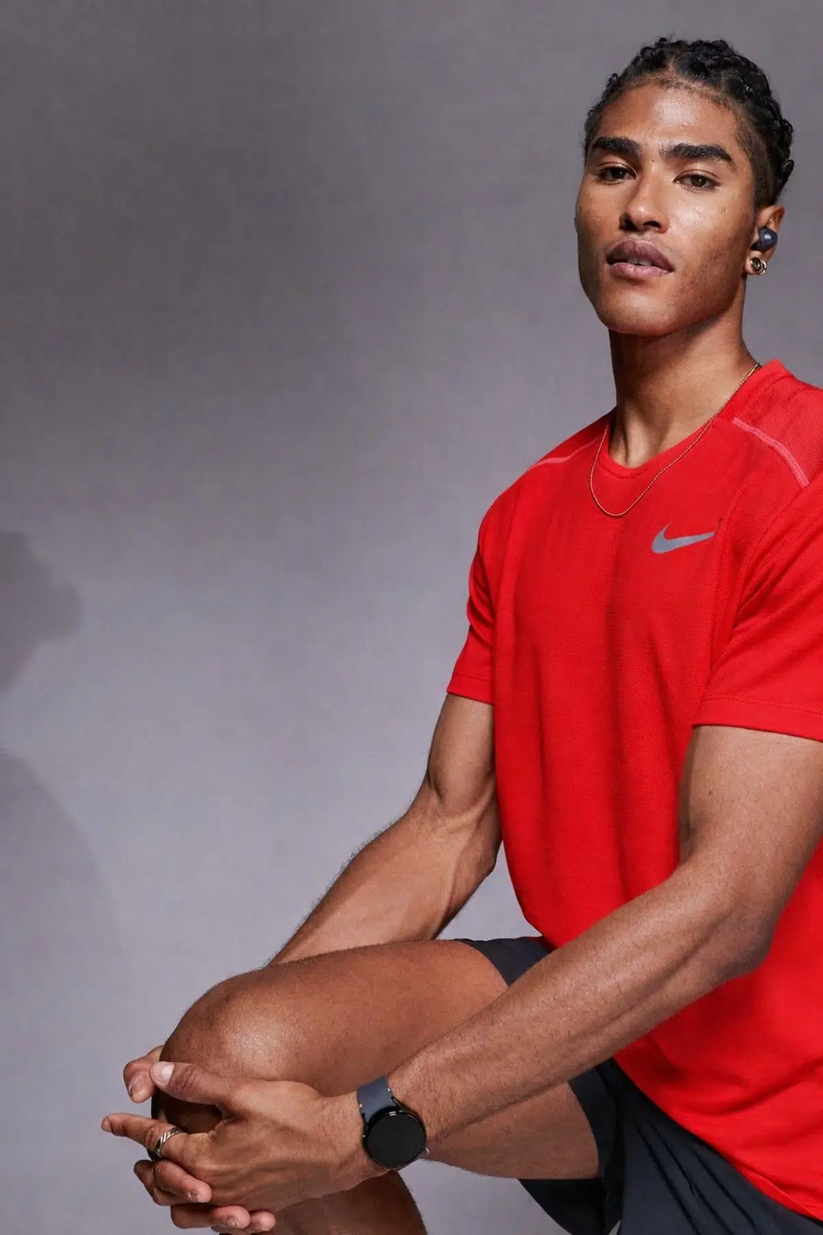 Nike Dri Fit Miler Red SS Top Erkek Koşu Tişört Kırmızı