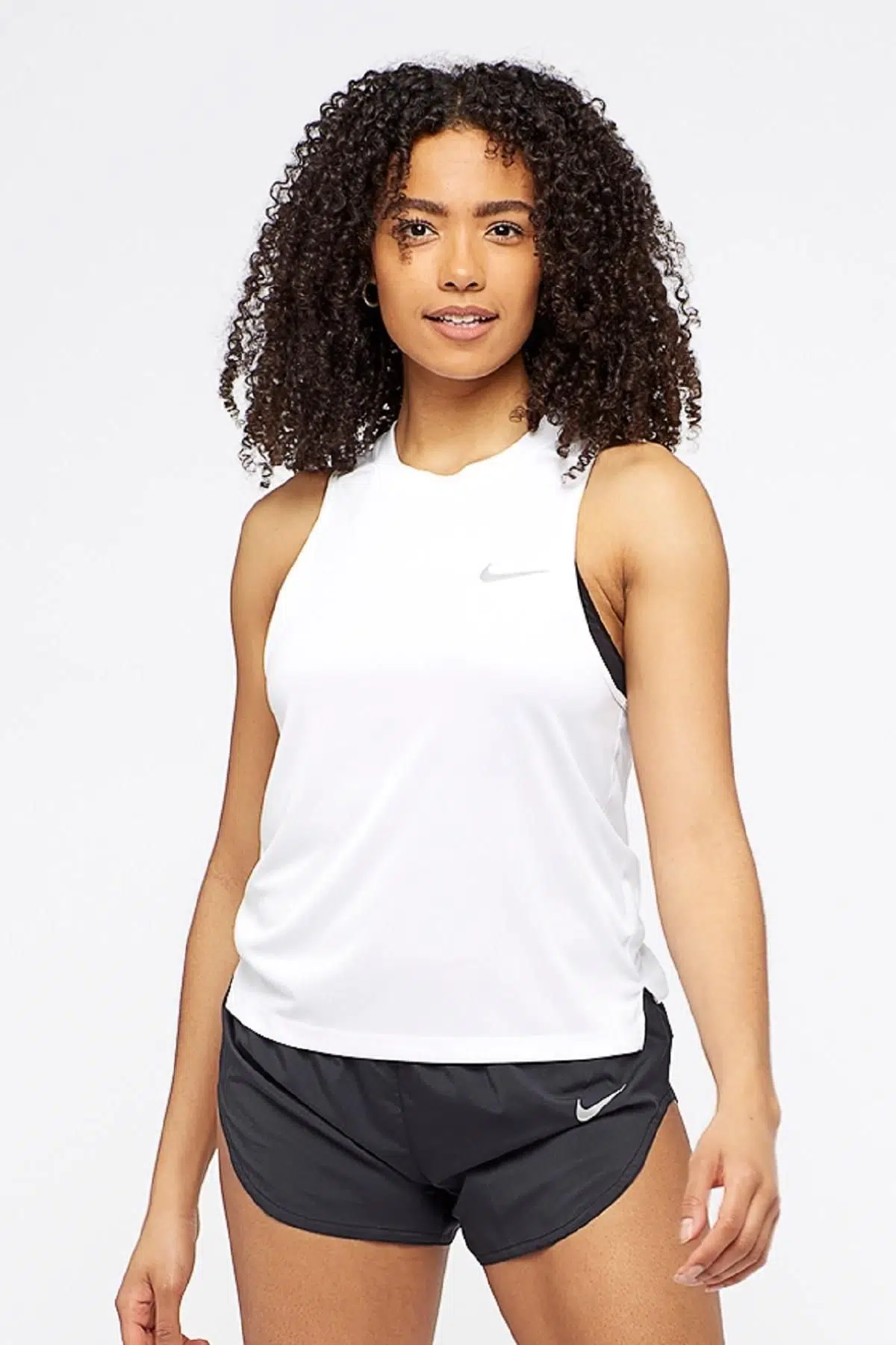 Nike Dri Fit Miler Running Tank Sırt Panelli Kadın Atlet - Beyaz