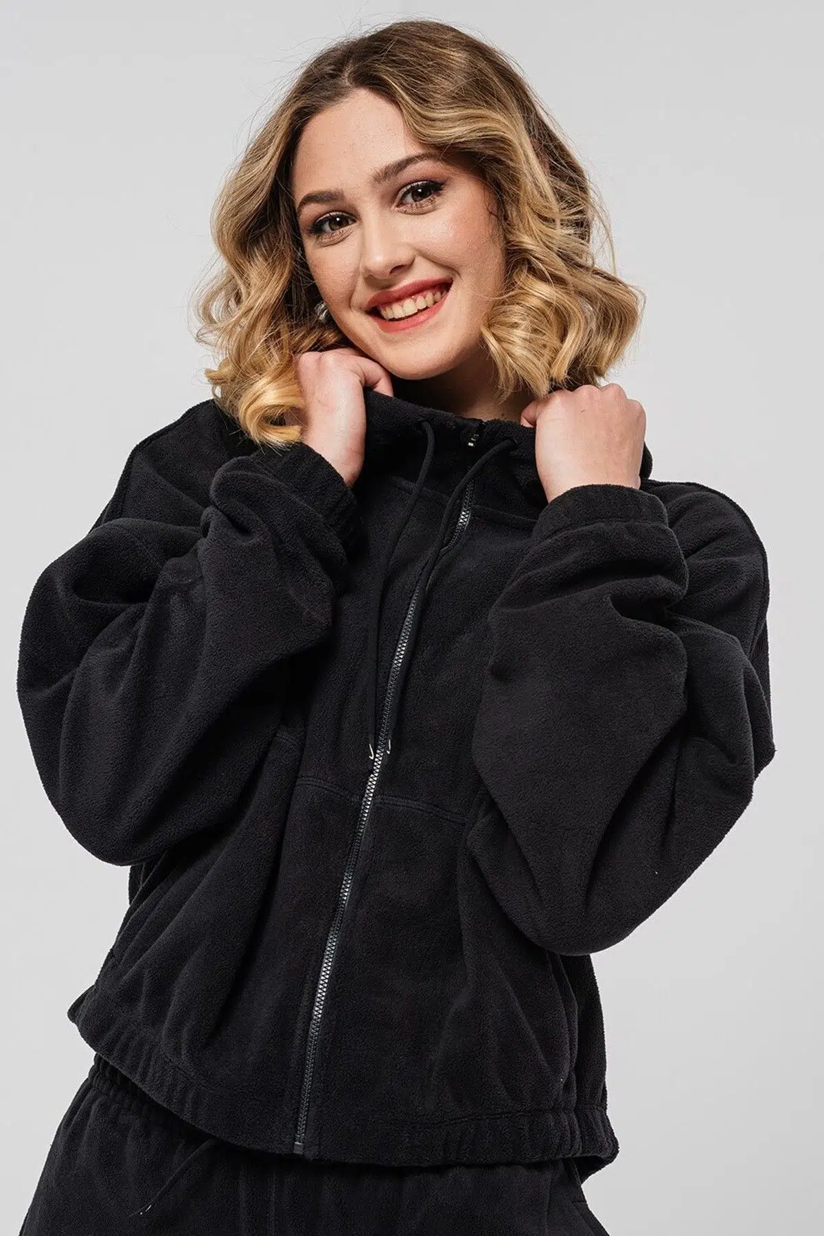 Nike Terma Fit One Hoodie Oversized Fleece Sweatshirt Kadın Oversize Kapüşonlu Polar Sweatshirt Siyah