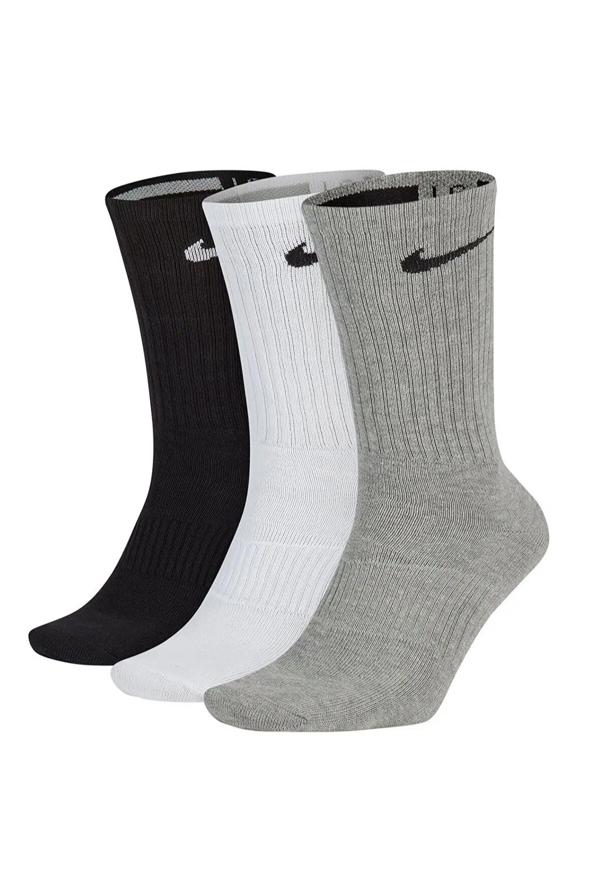 Nike Dri Fit Performance Lightweight Crew 3pair Erkek Anrenman Çorap Siyah-Beyaz-Gri 3'lü